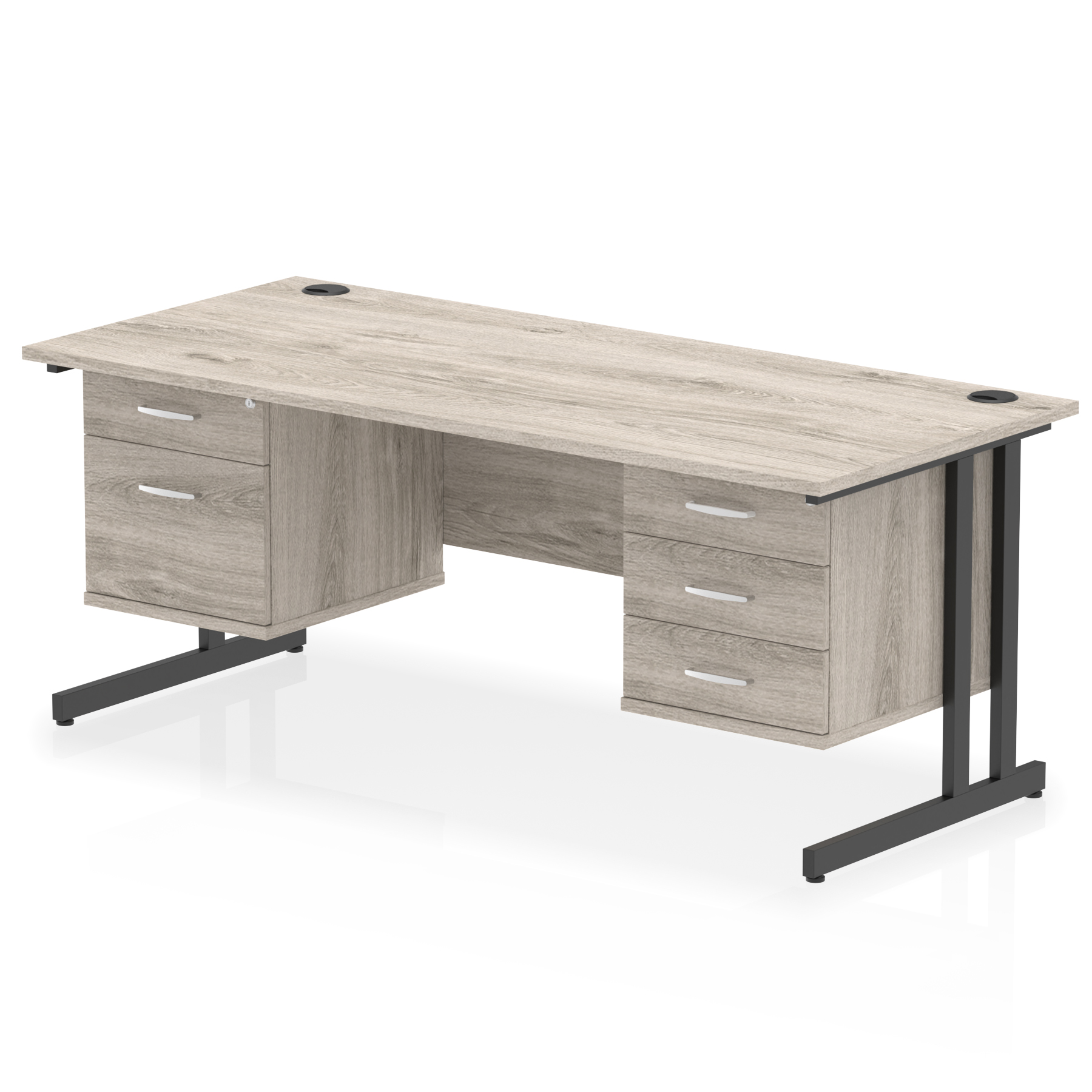 Grey Oak / Black Frame