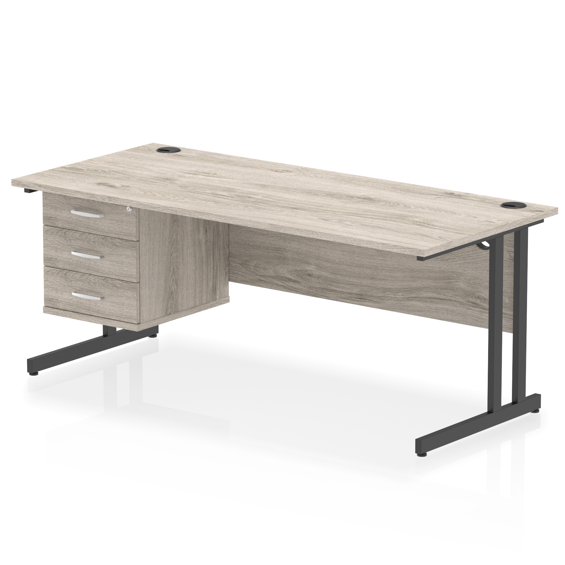 Grey Oak / Black Frame