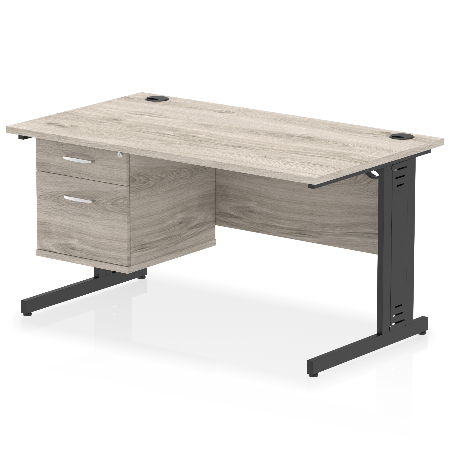 Grey Oak / Black Frame