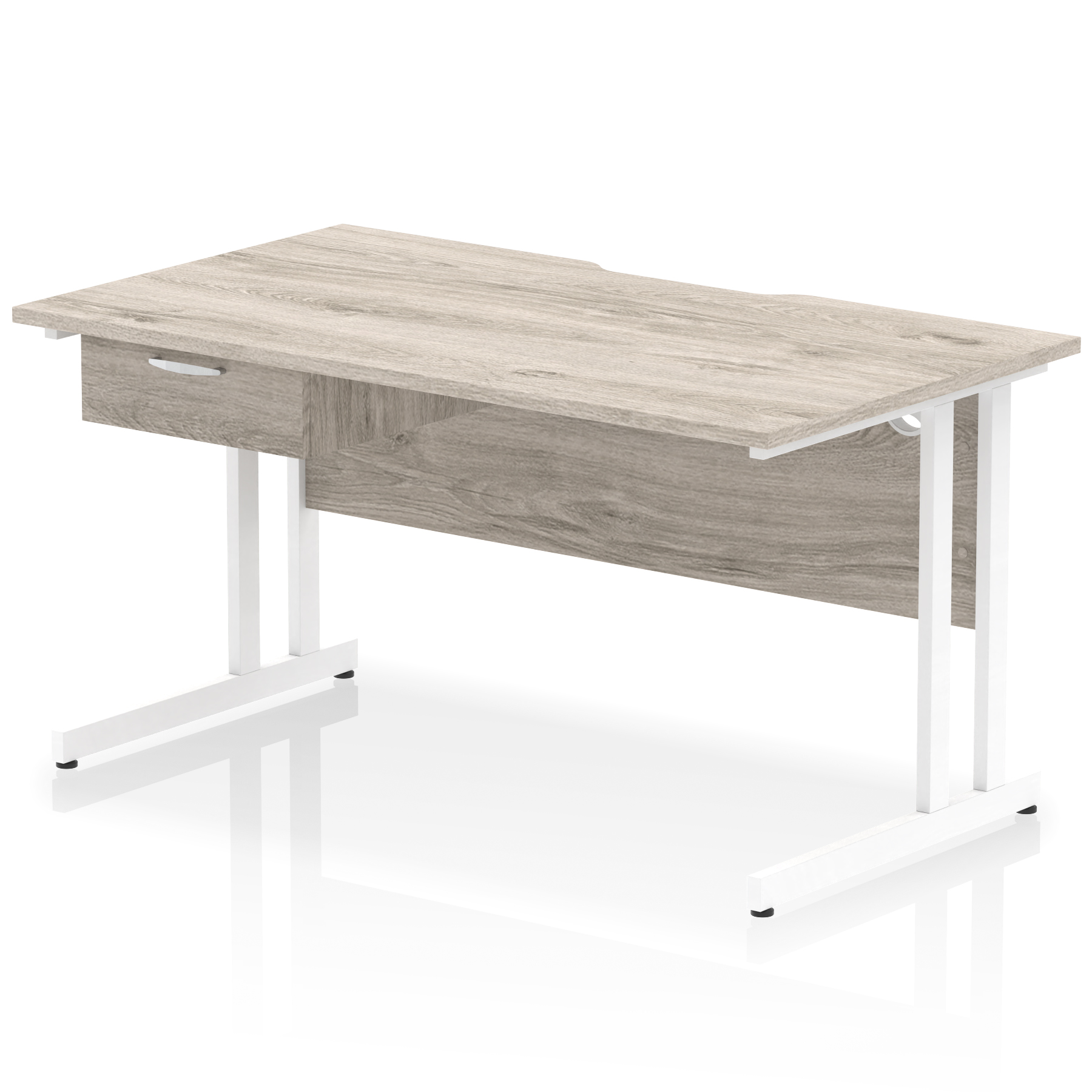 Grey Oak / White Frame