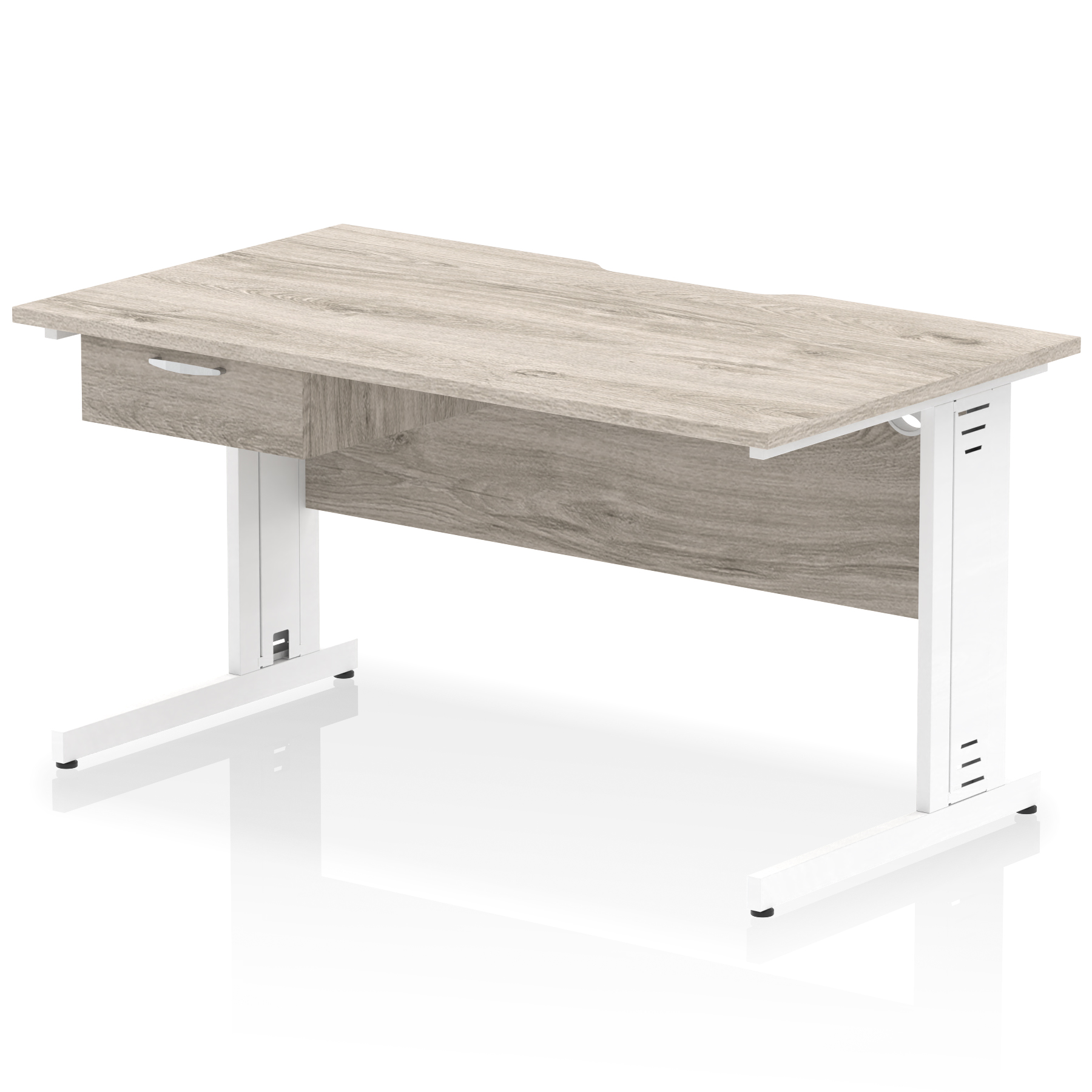 Grey Oak / White Frame