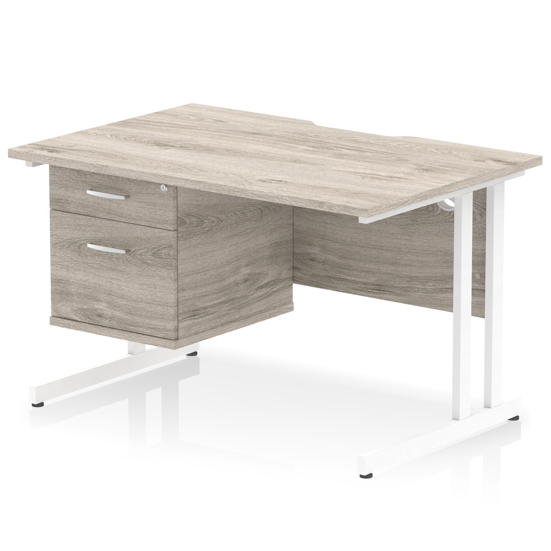 Grey Oak / White Frame
