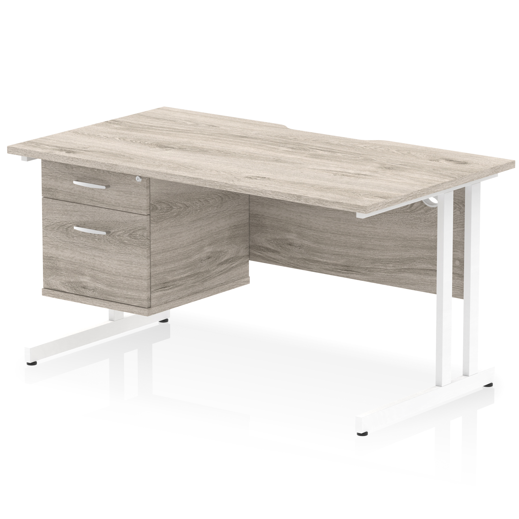 Grey Oak / White Frame
