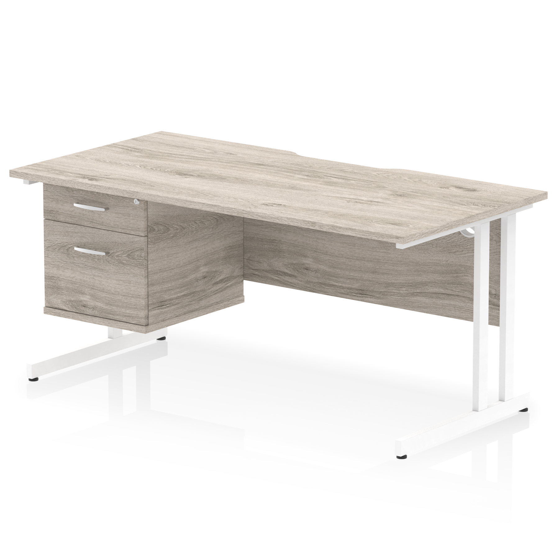 Grey Oak / White Frame