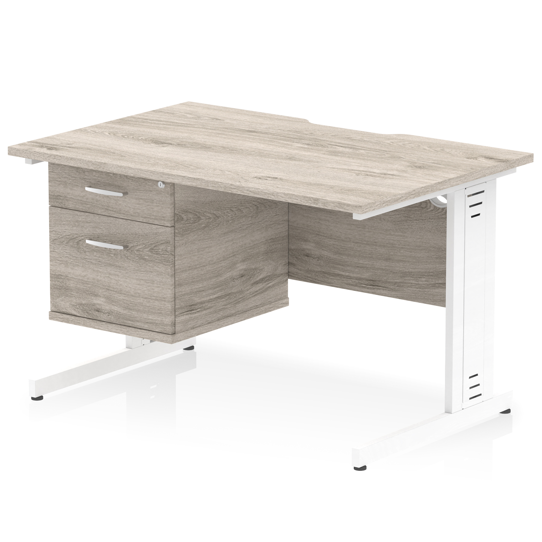 Grey Oak / White Frame