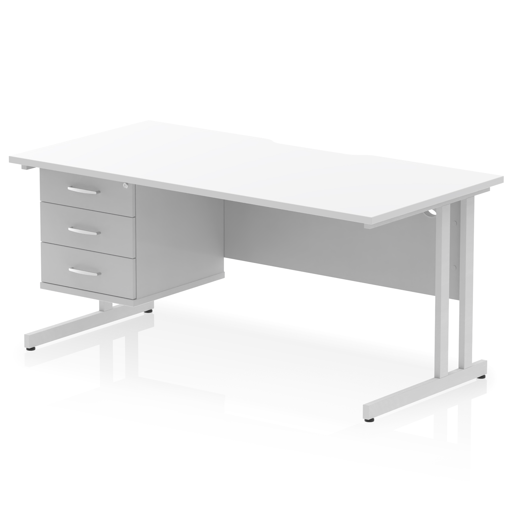White / Silver Frame