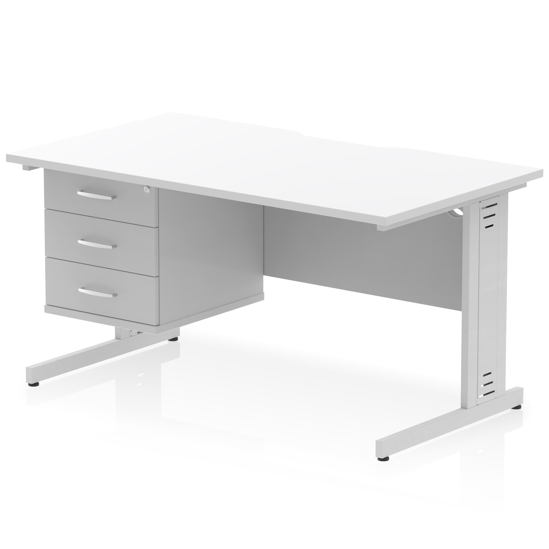 White / Silver Frame