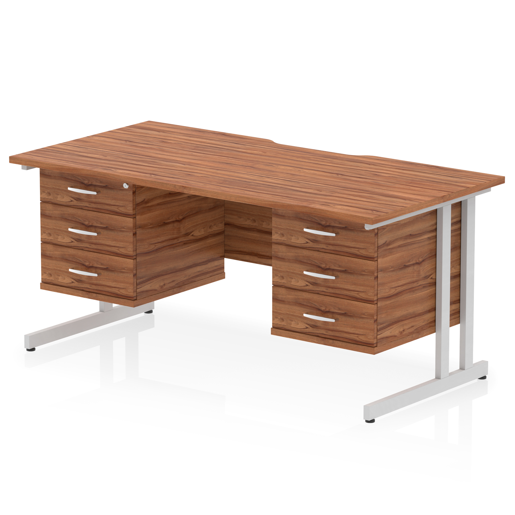 Walnut / Silver Frame