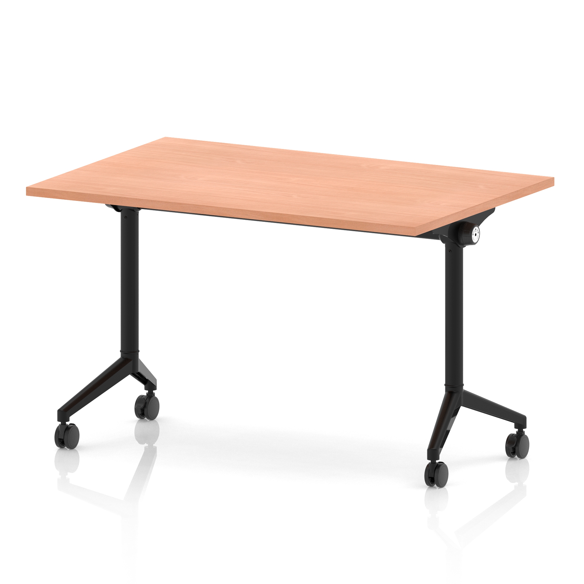 Impulse Plus Flip Top Rectangular Table — Beech / Black Frame