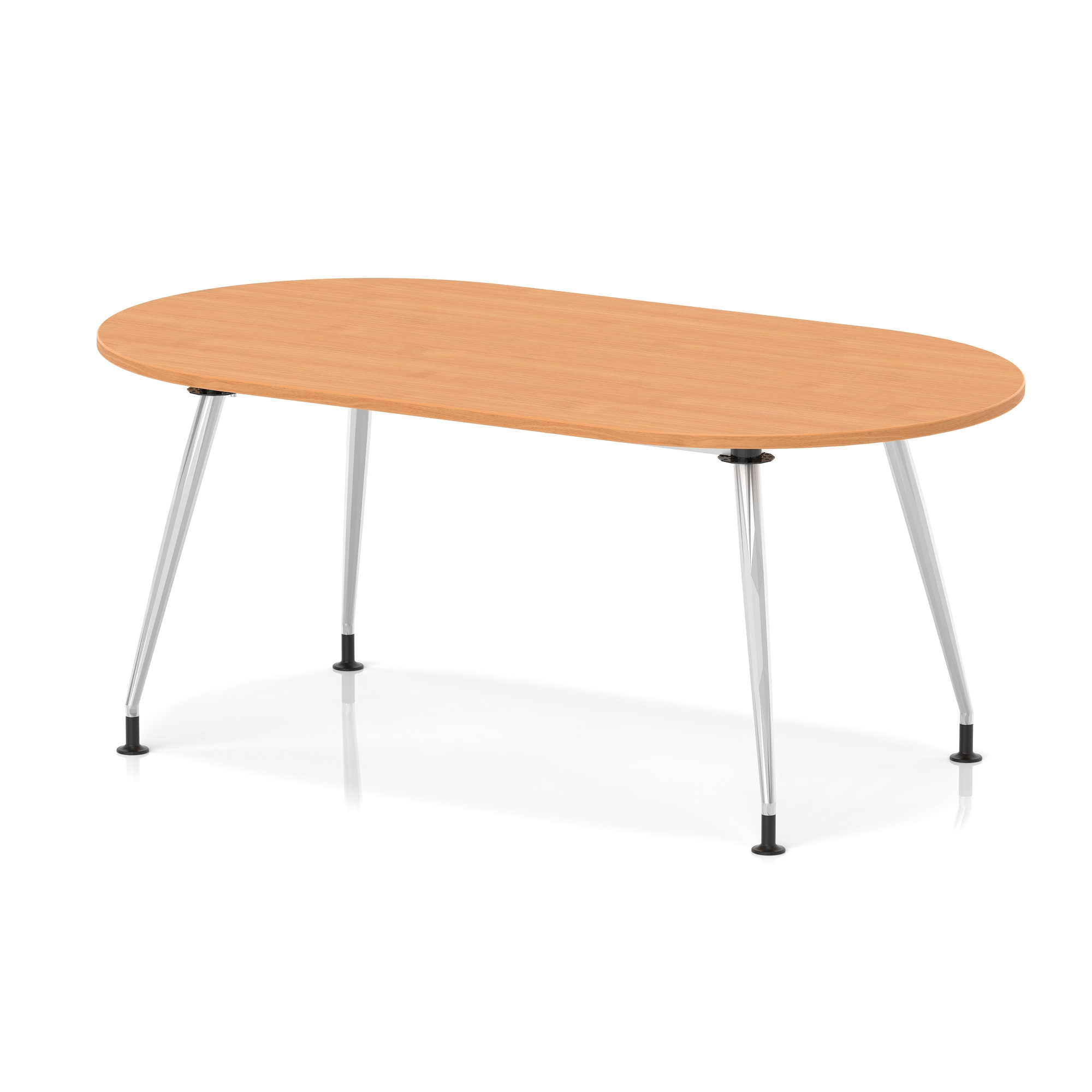 Impulse Boardroom Table With Silver Leg Frame — Beech / Silver Frame