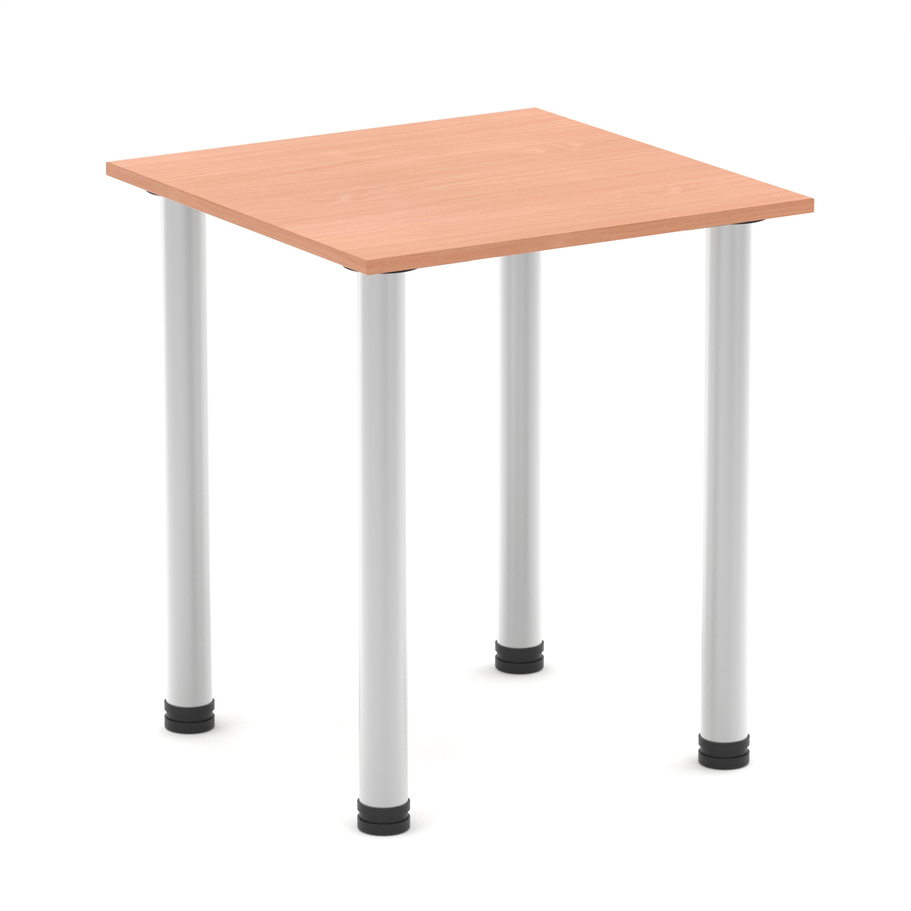 Impulse Square Table With Post Leg — Beech / Aluminium Frame