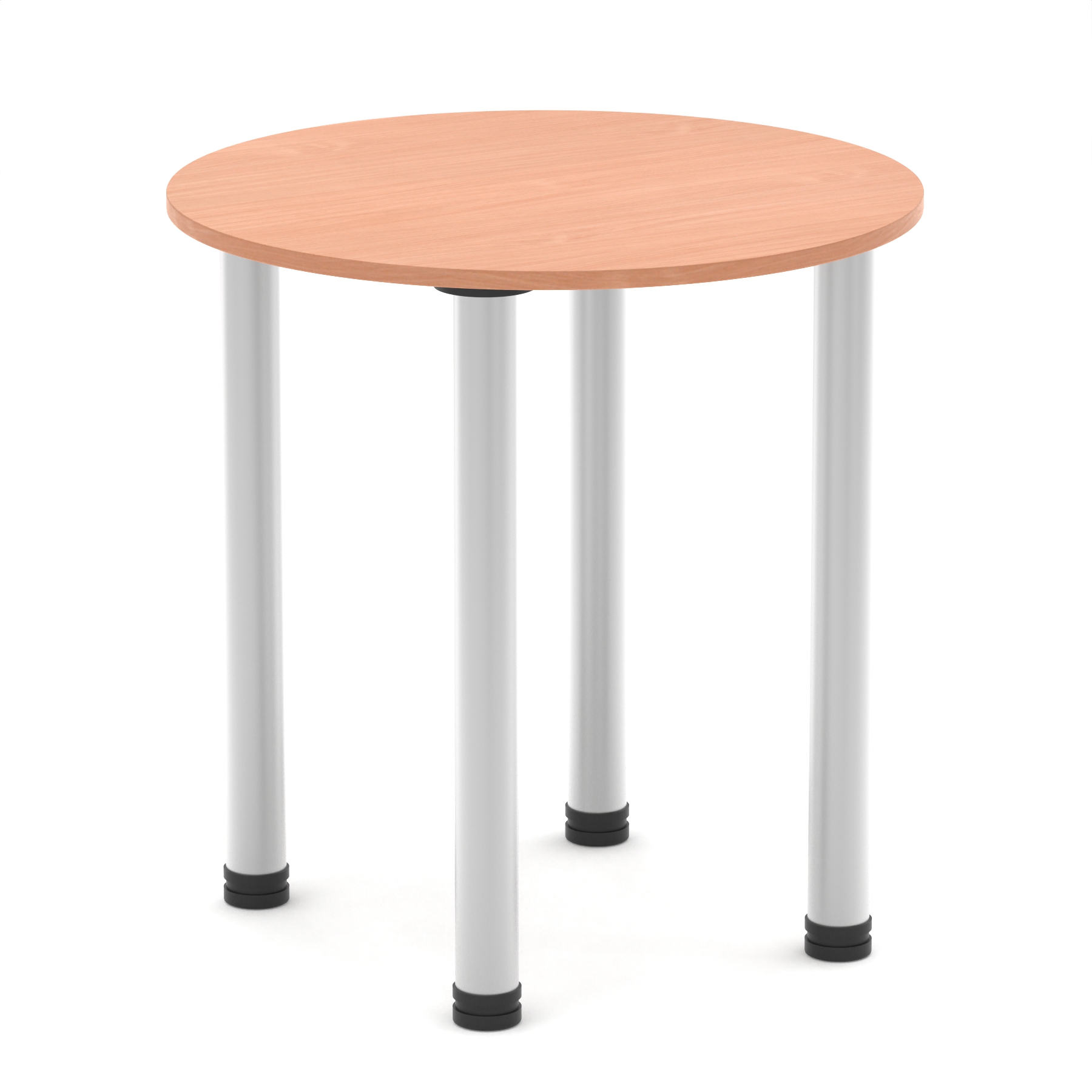Impulse Round Table With Post Leg — Beech / Aluminium Frame
