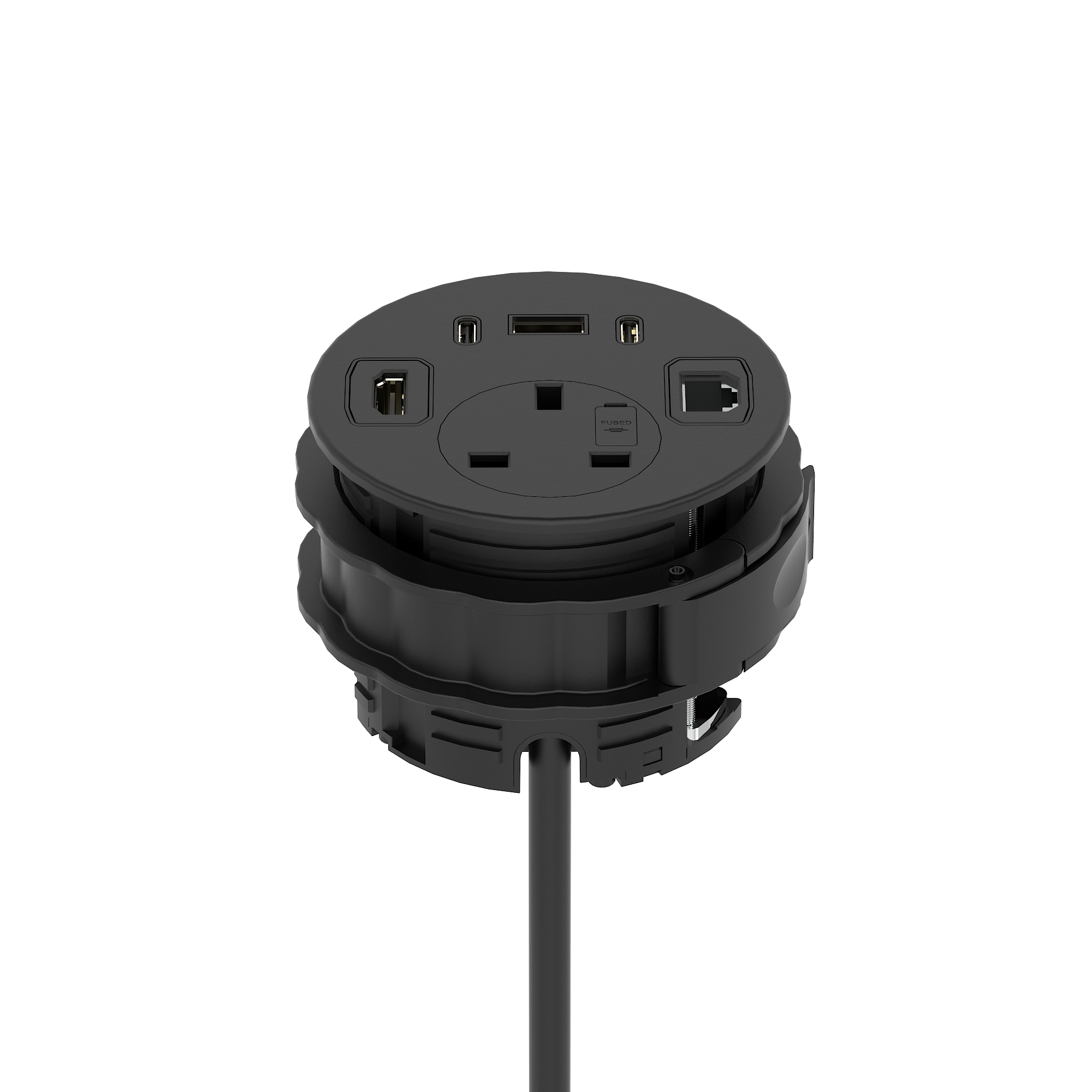 Volta Round Power Unit Module 1x Socket — Black