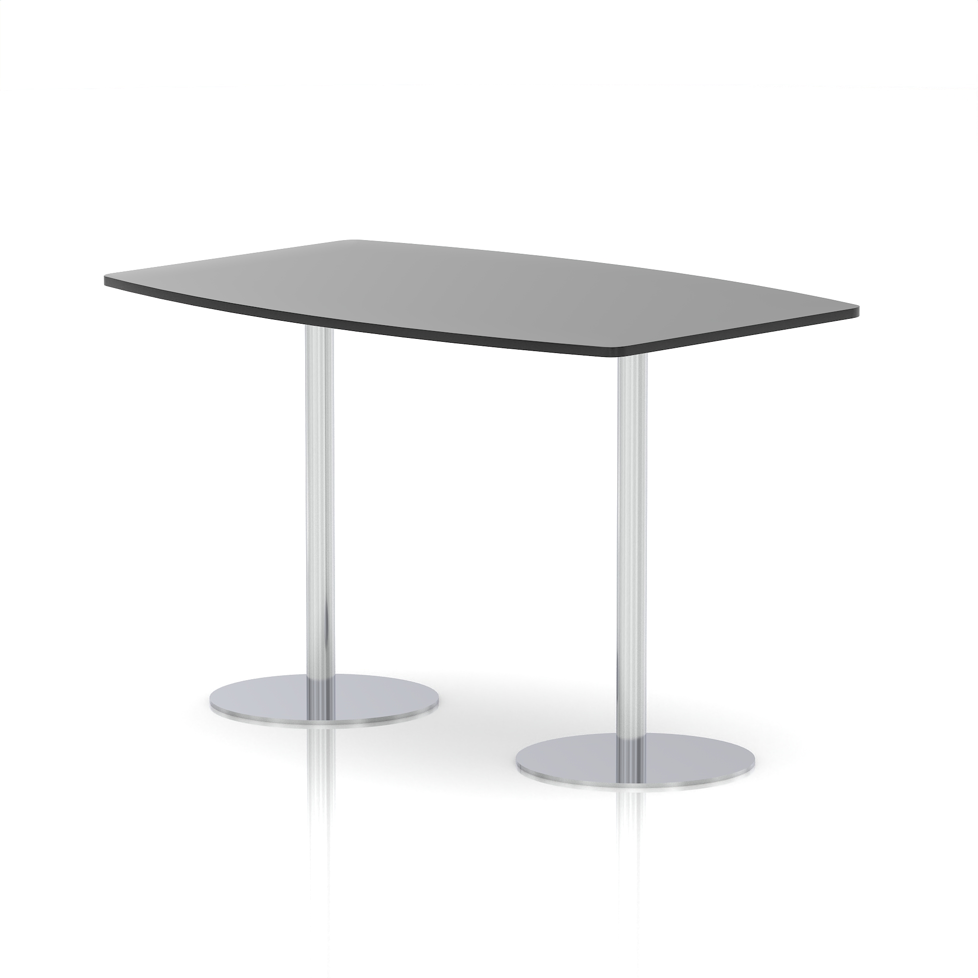 Italia High Gloss Boardroom Table Silver Leg — Black / Silver Frame