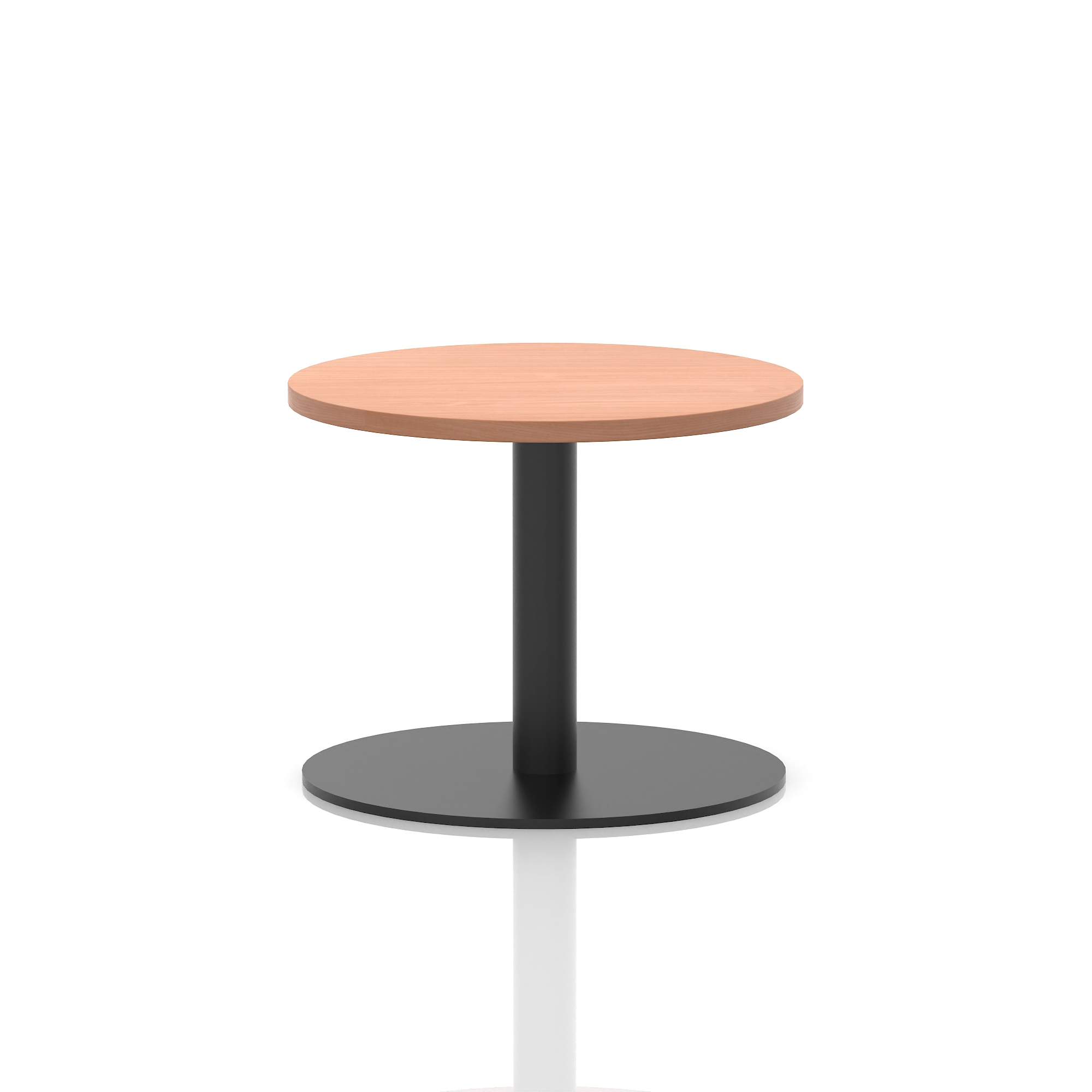 Italia Round Coffee Table — Beech / Black Frame