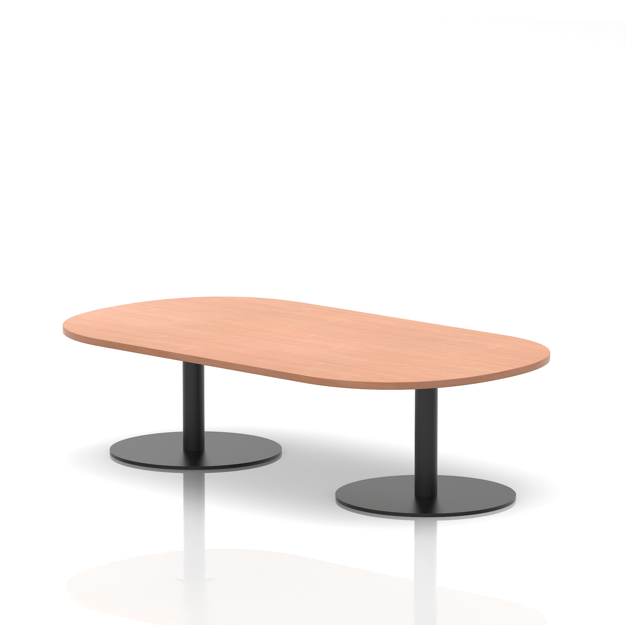 Italia Boardroom Coffee Table — Beech / Black Frame