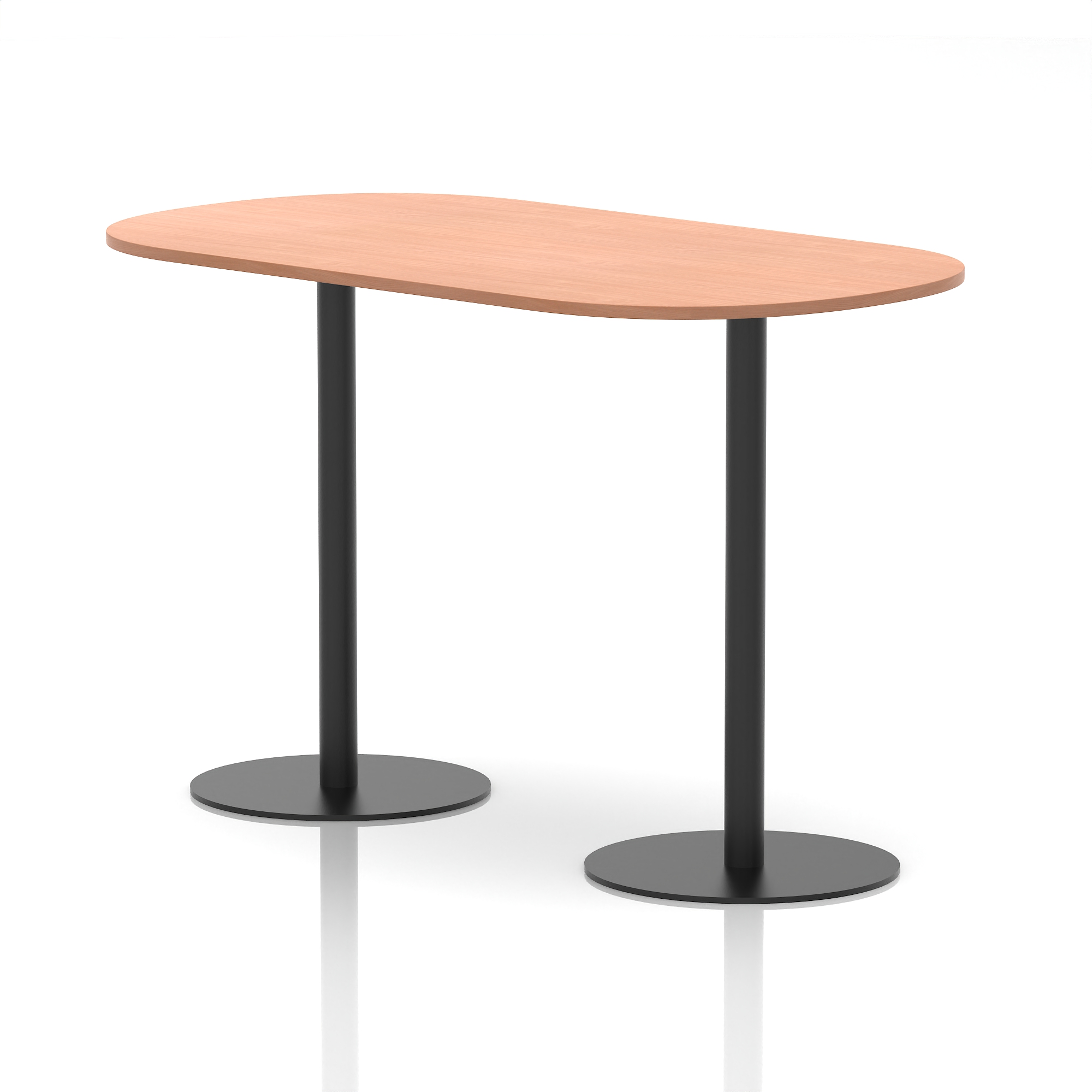 Italia Boardroom Table Black Leg — Beech / Black Frame