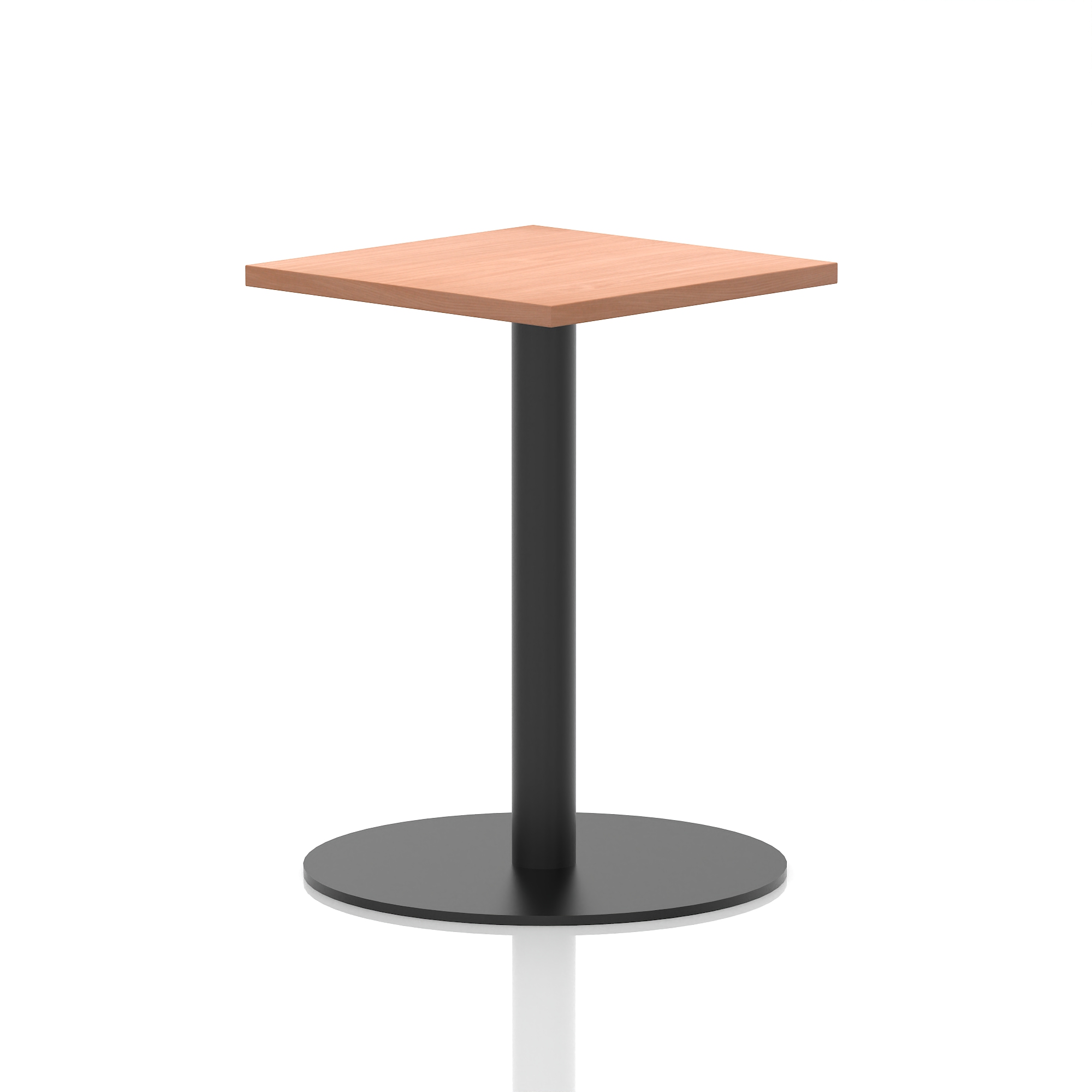 Italia Square Poseur Table Black Leg — Beech / Black Frame