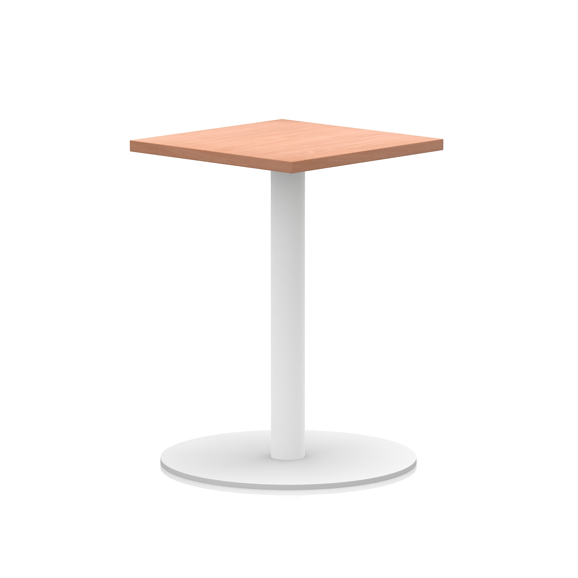 Italia Square Poseur Table White Leg — Beech / White Frame