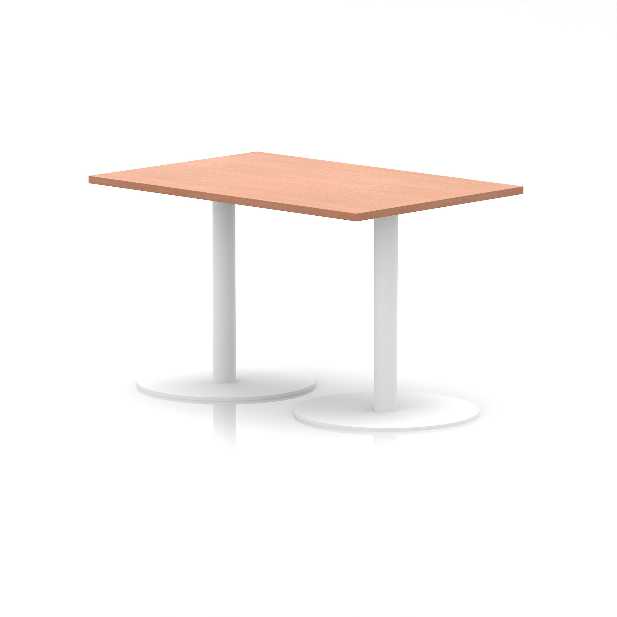 Italia Rectangular Poseur Table White Leg — Beech / White Frame
