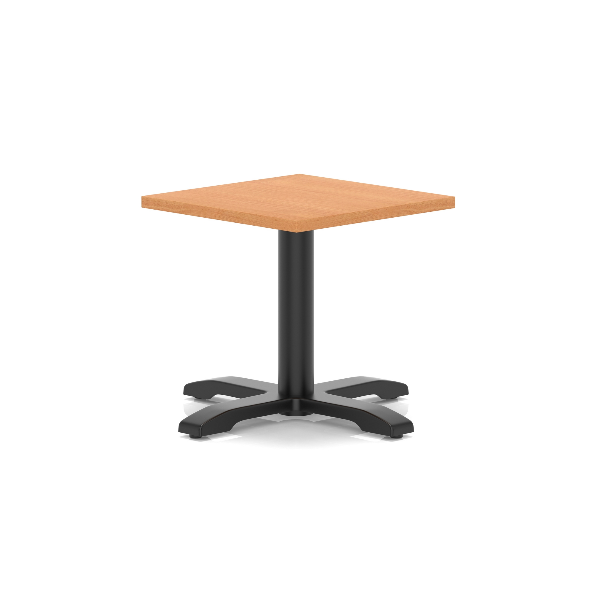 Italia Square Coffee Table With Cross Base — Beech / Black Frame