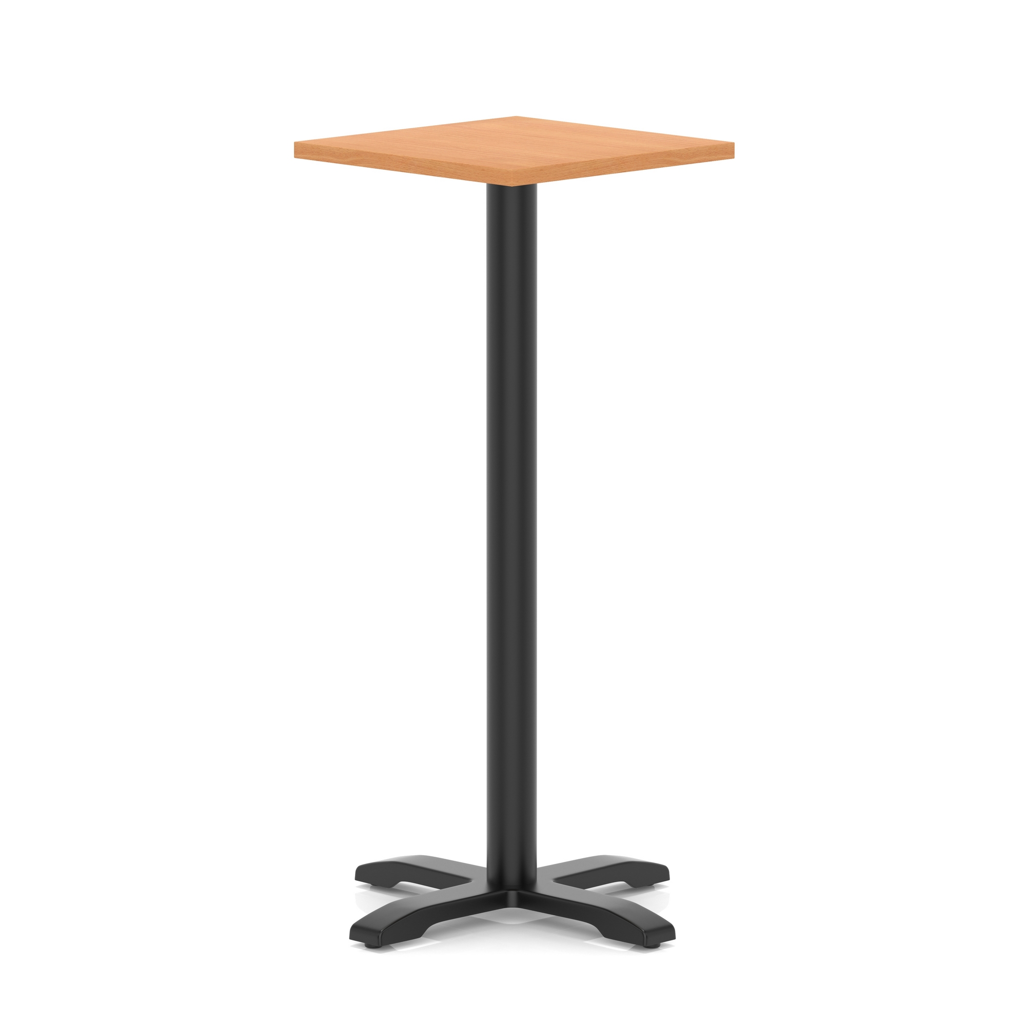 Italia Square Poseur Table With Cross Base Black Leg — Beech / Black Frame