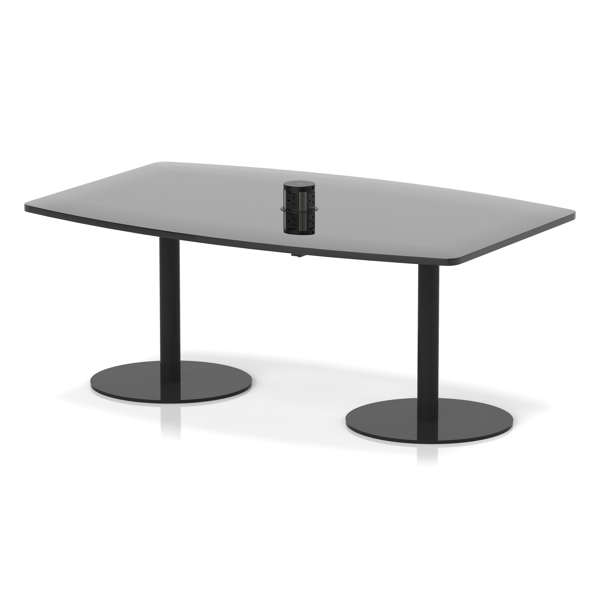 Italia Volta Poseur High Gloss Table With Pop-up Power Module — Black