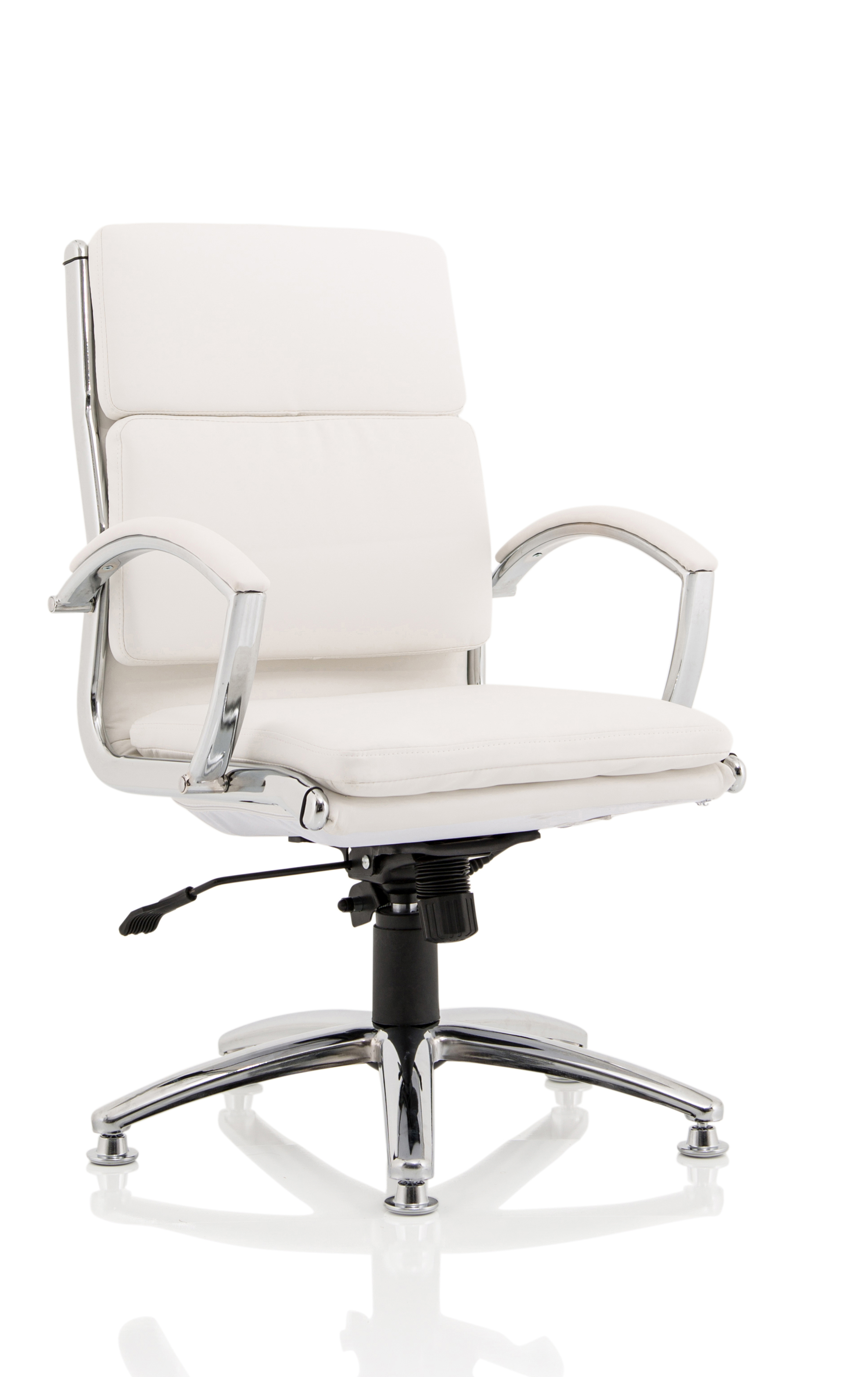 Medium Back With Chrome Glides White