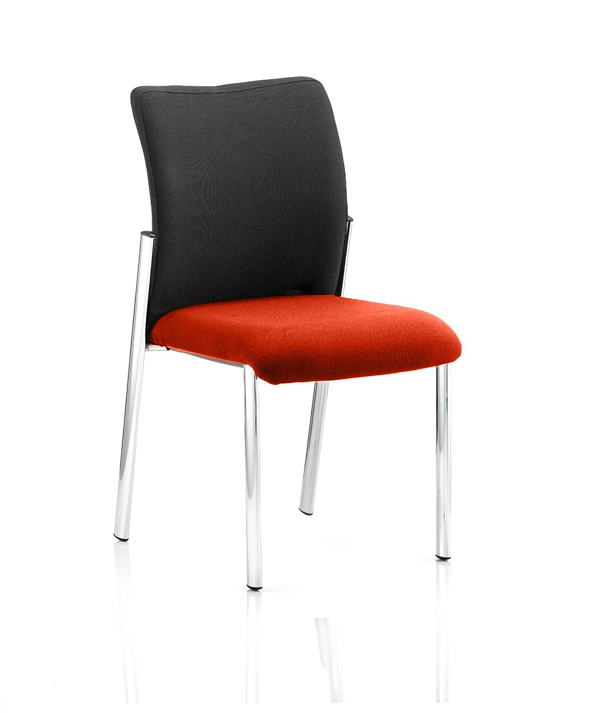 Without Arms Black Fabric Back Bespoke Colour Seat Tabasco Orange