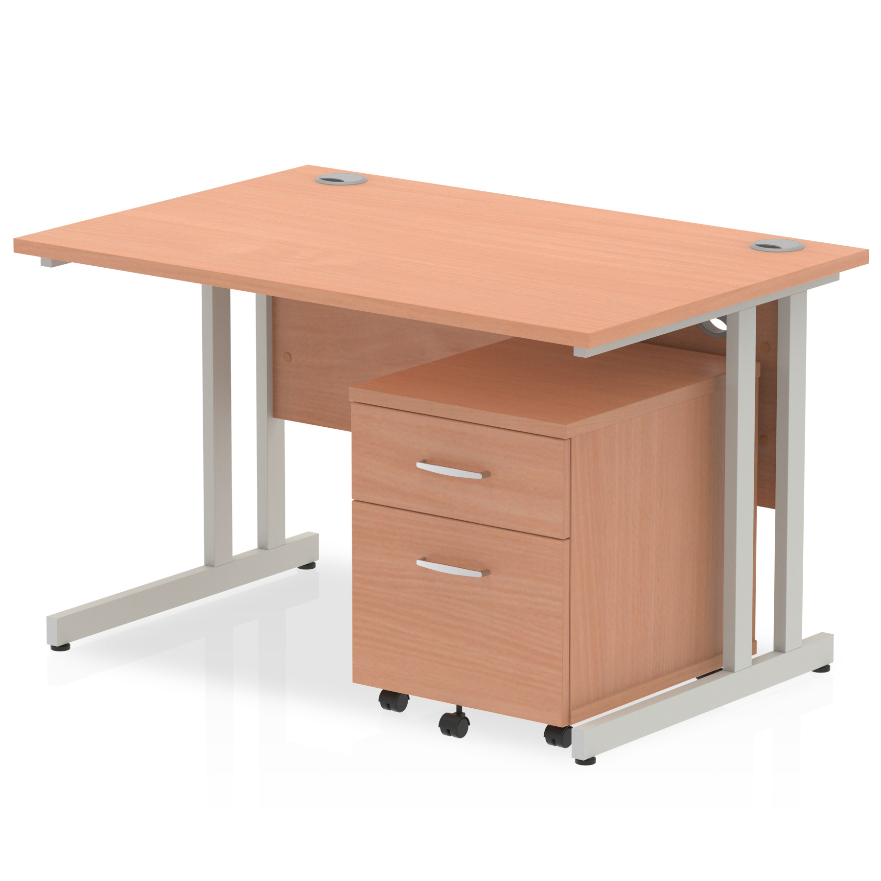 Beech / Silver Frame