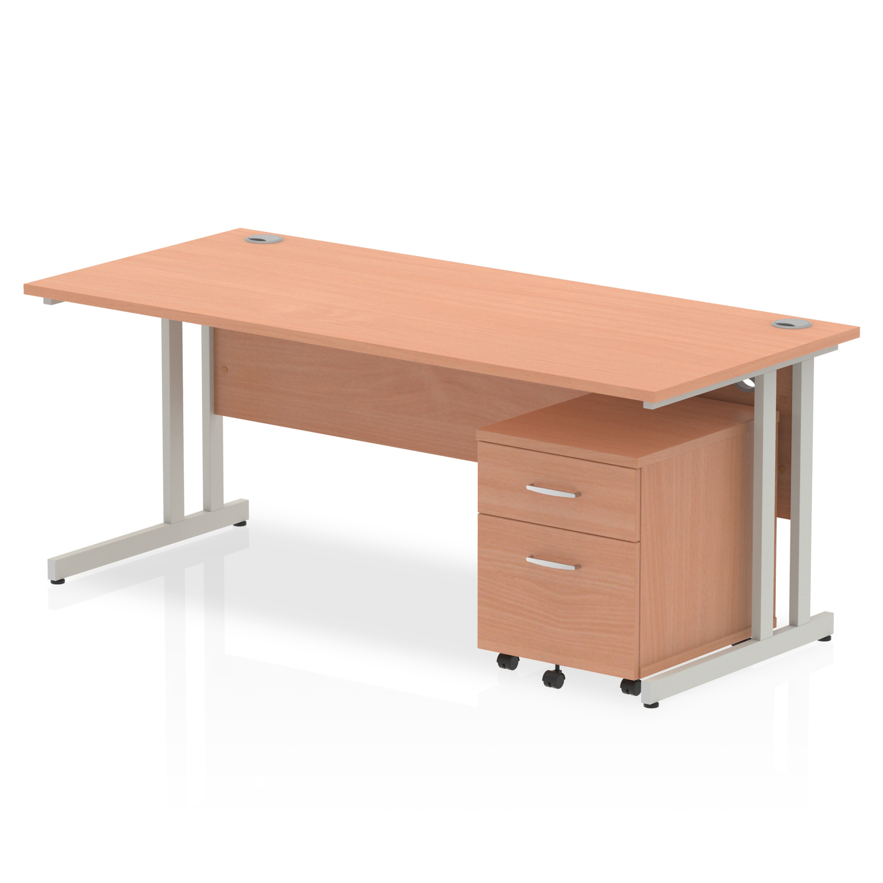 Beech / Silver Frame