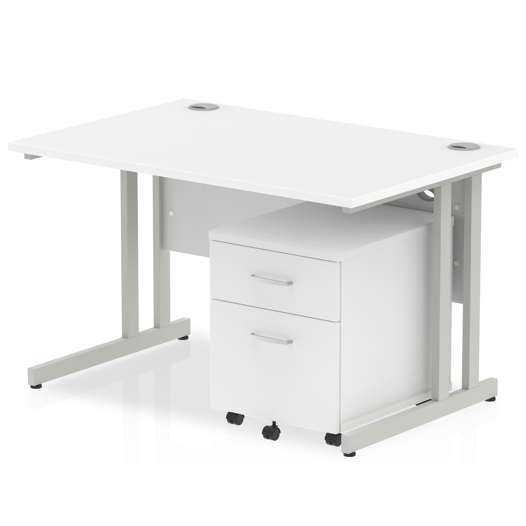White / Silver Frame