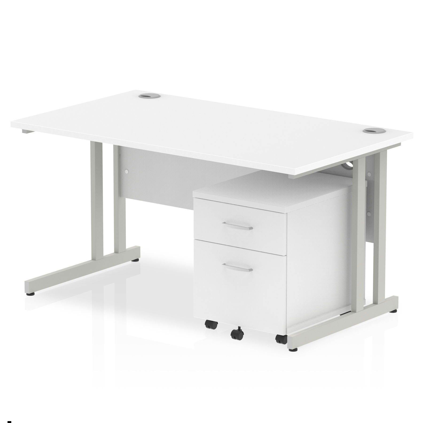 White / Silver Frame