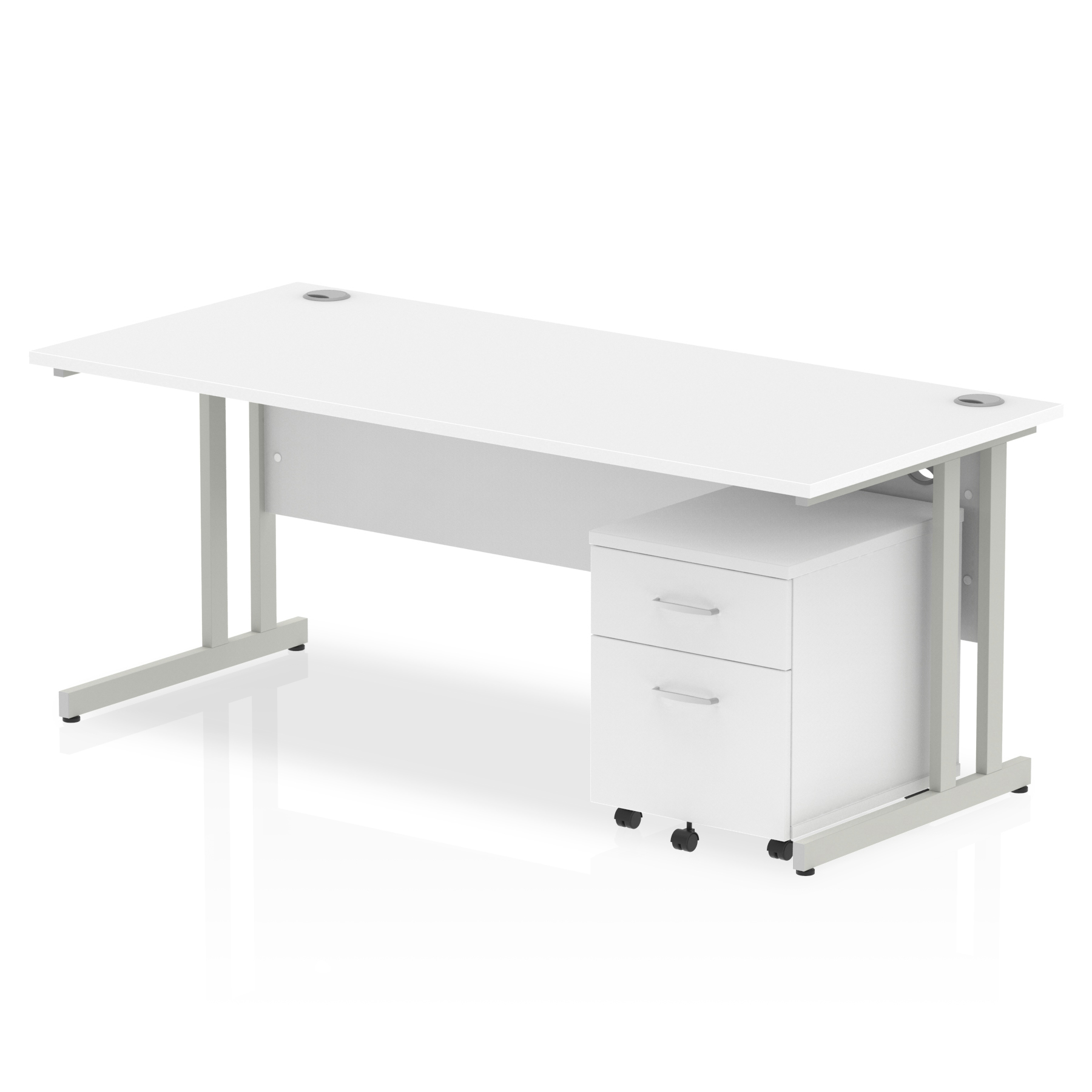 White / Silver Frame