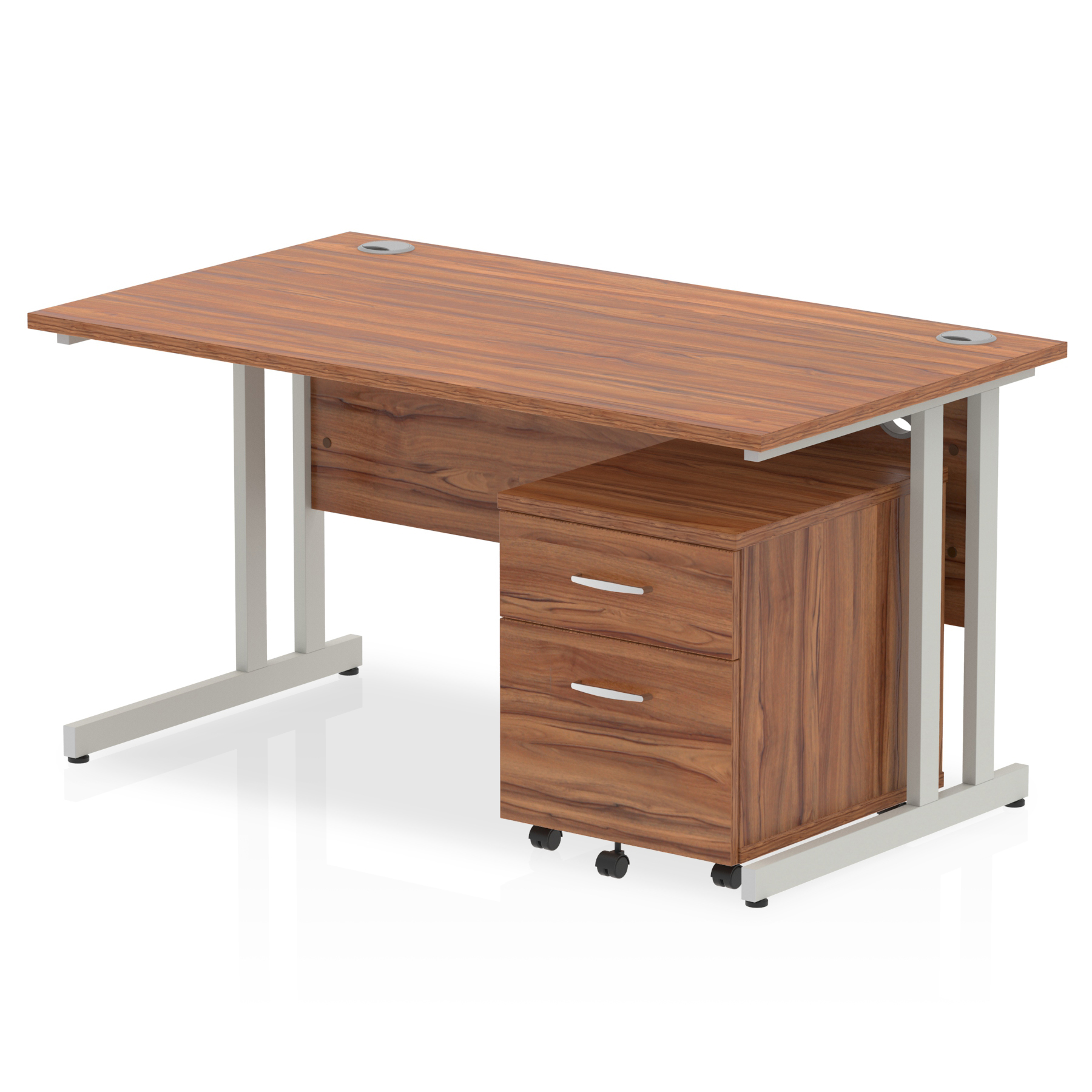Walnut / Silver Frame