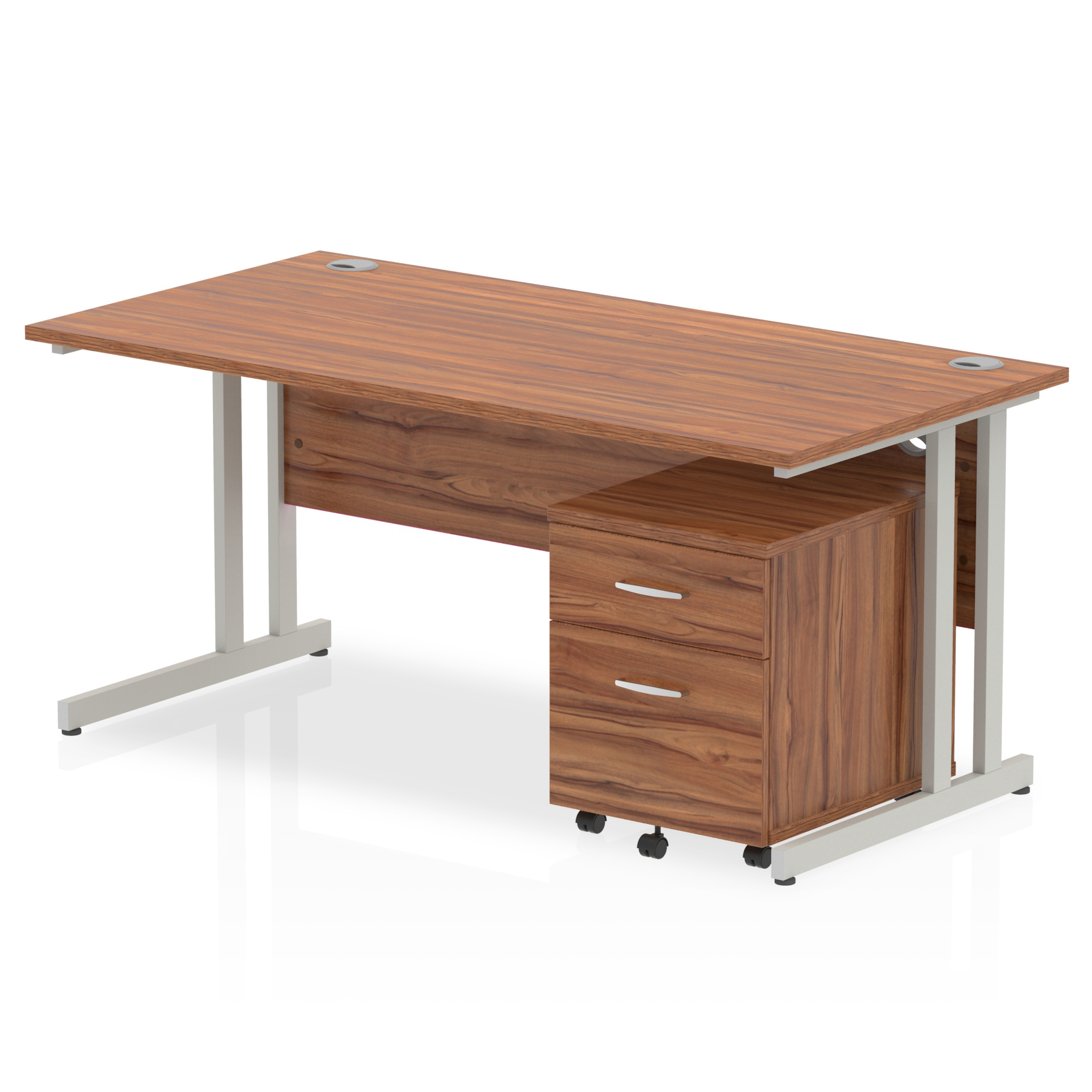 Walnut / Silver Frame