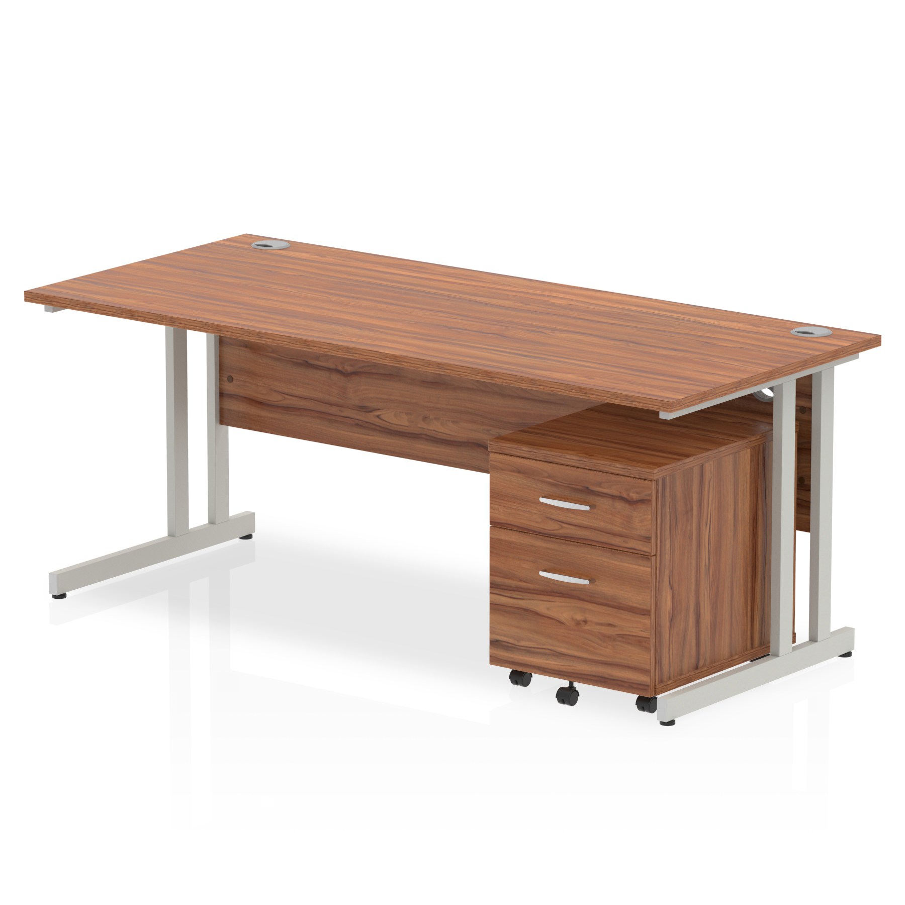 Walnut / Silver Frame