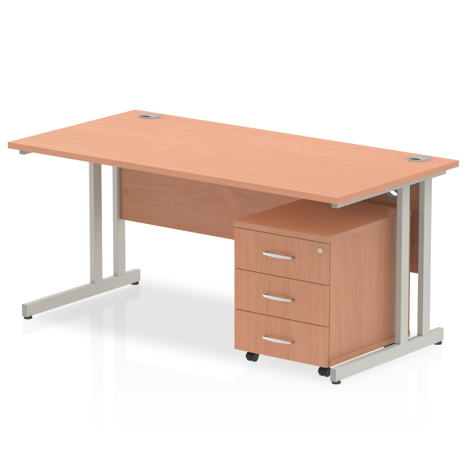 Beech / Silver Frame