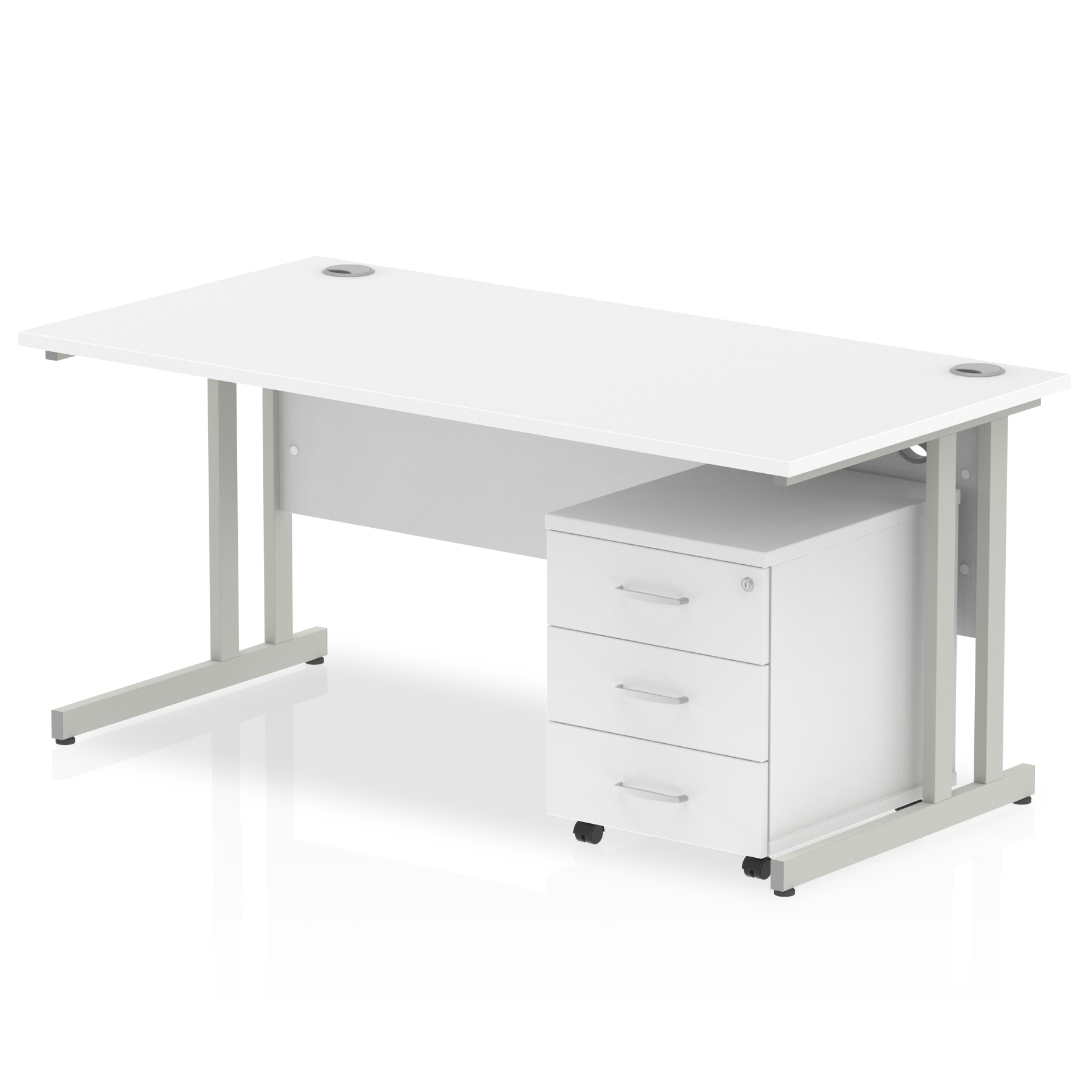 White / Silver Frame