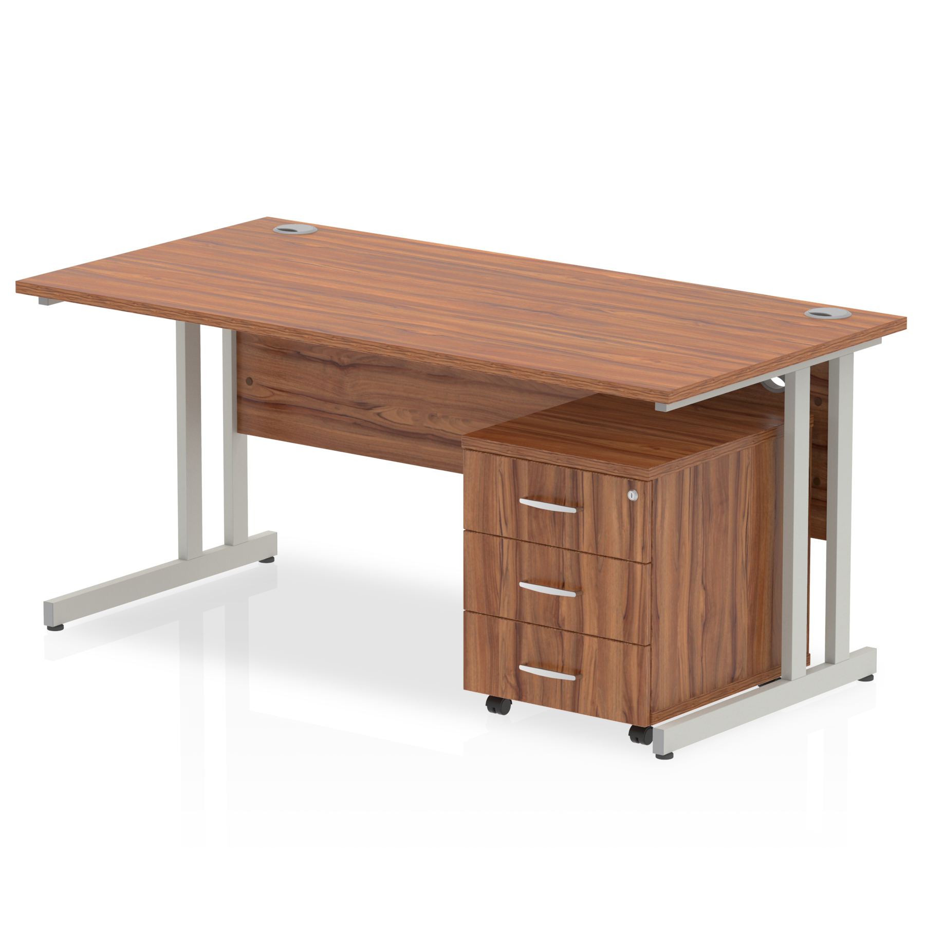 Walnut / Silver Frame