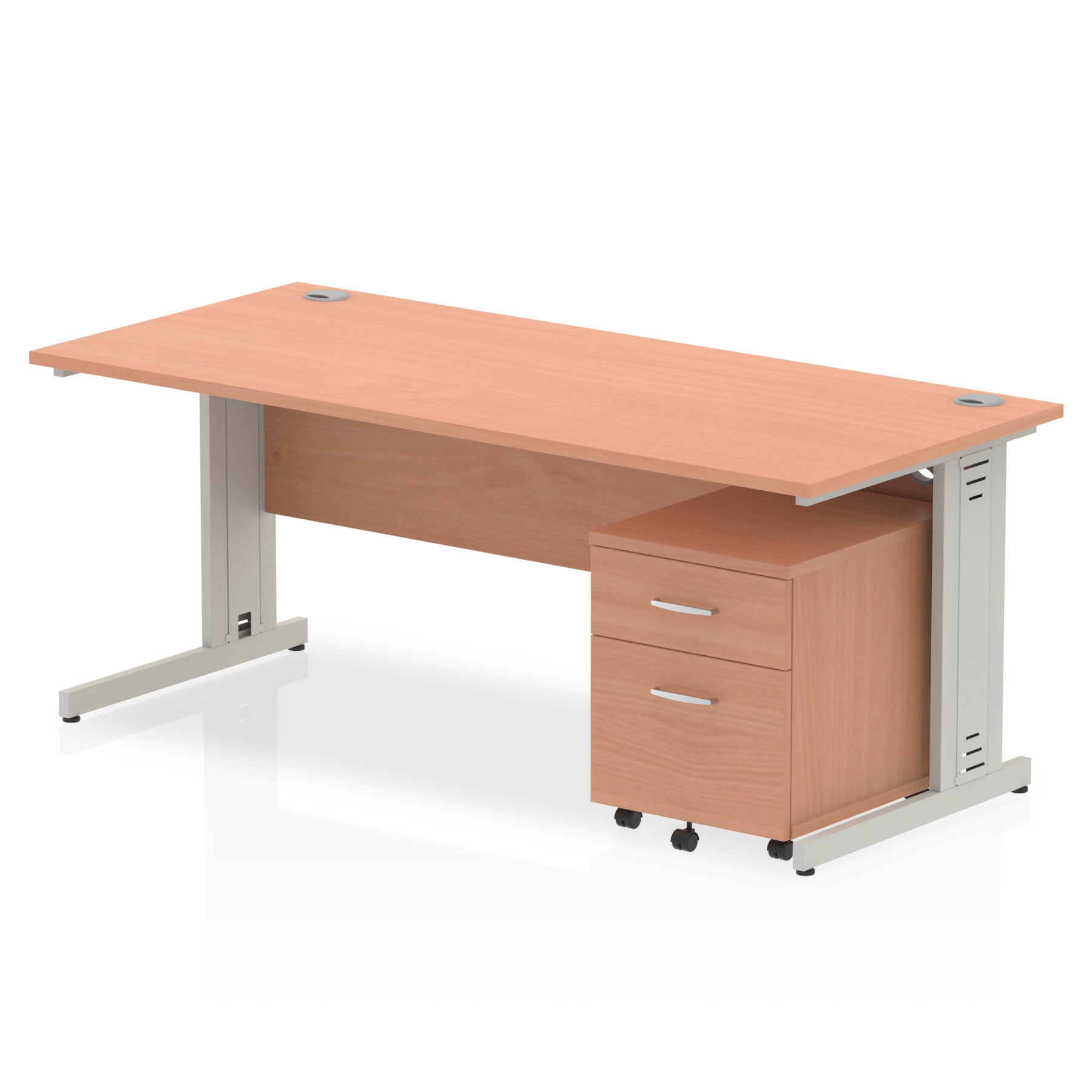 Beech / Silver Frame