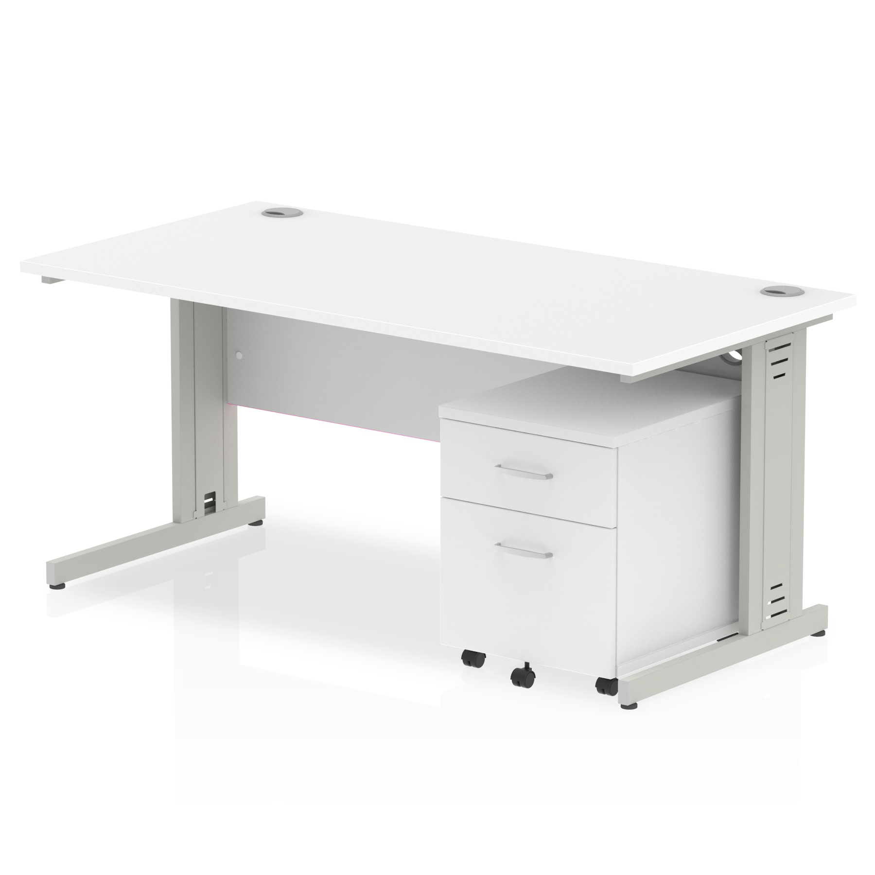White / Silver Frame