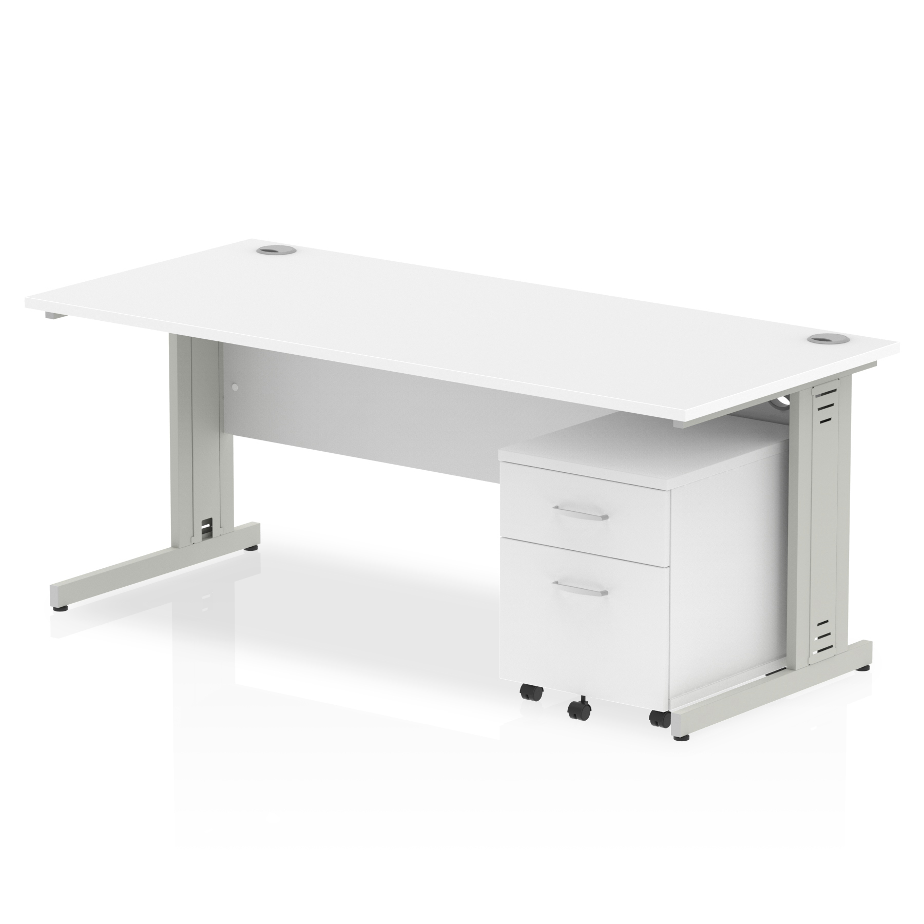 White / Silver Frame
