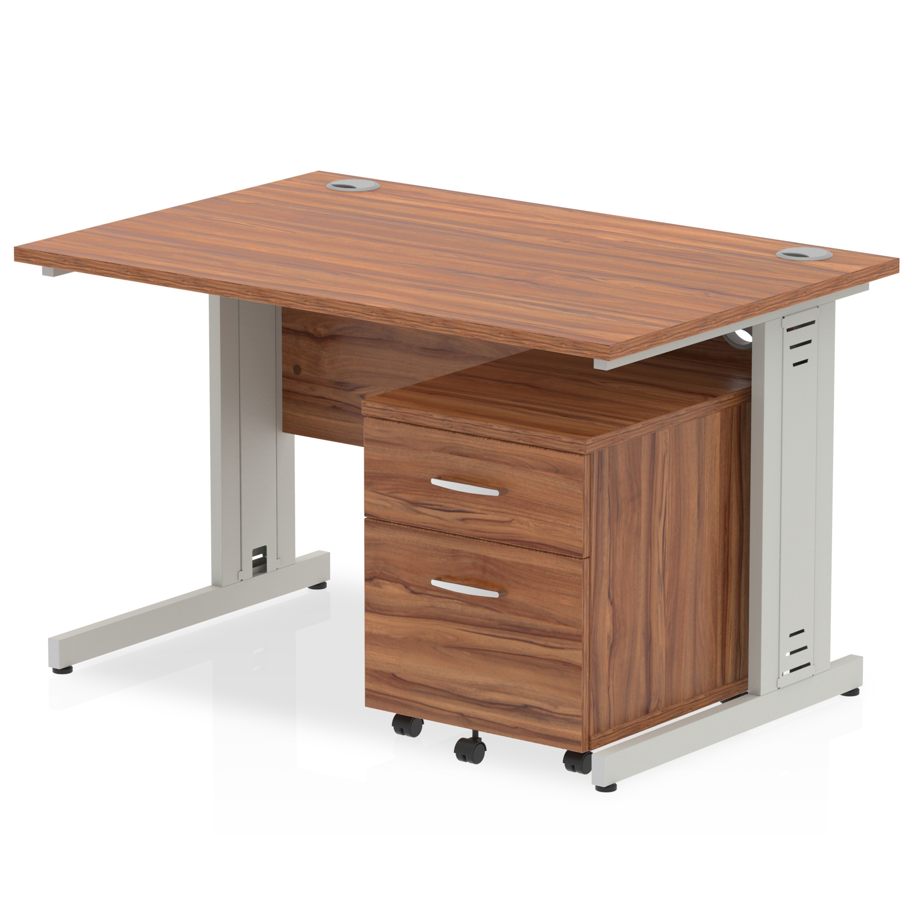 Walnut / Silver Frame