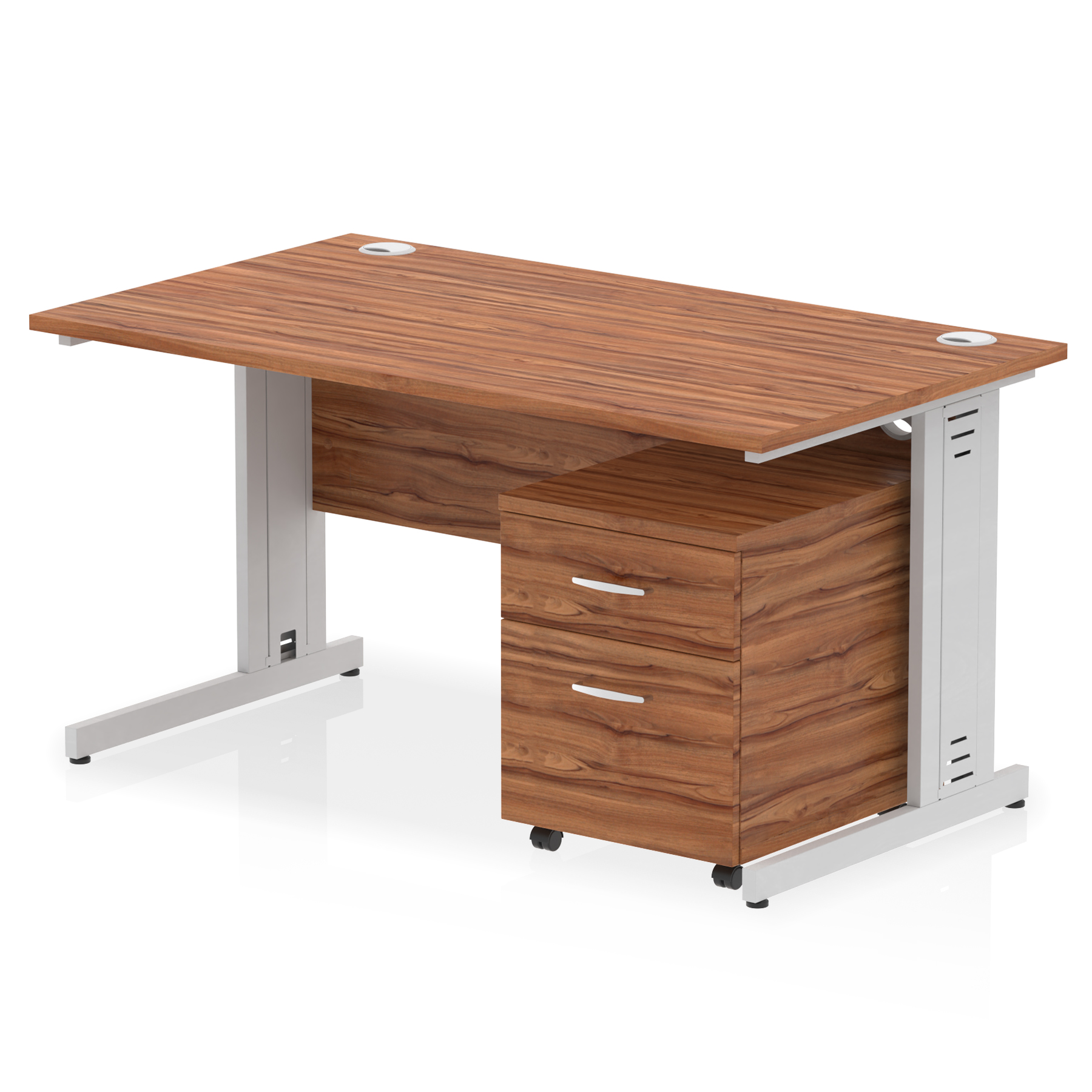 Walnut / Silver Frame