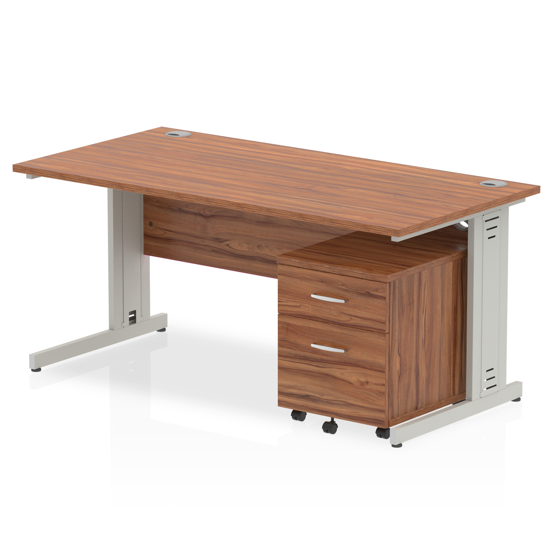 Walnut / Silver Frame
