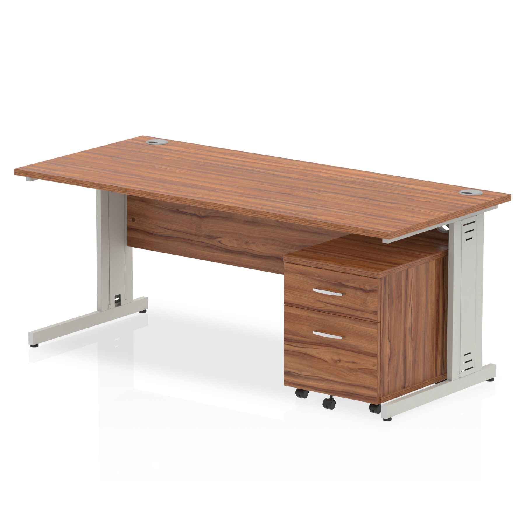 Walnut / Silver Frame