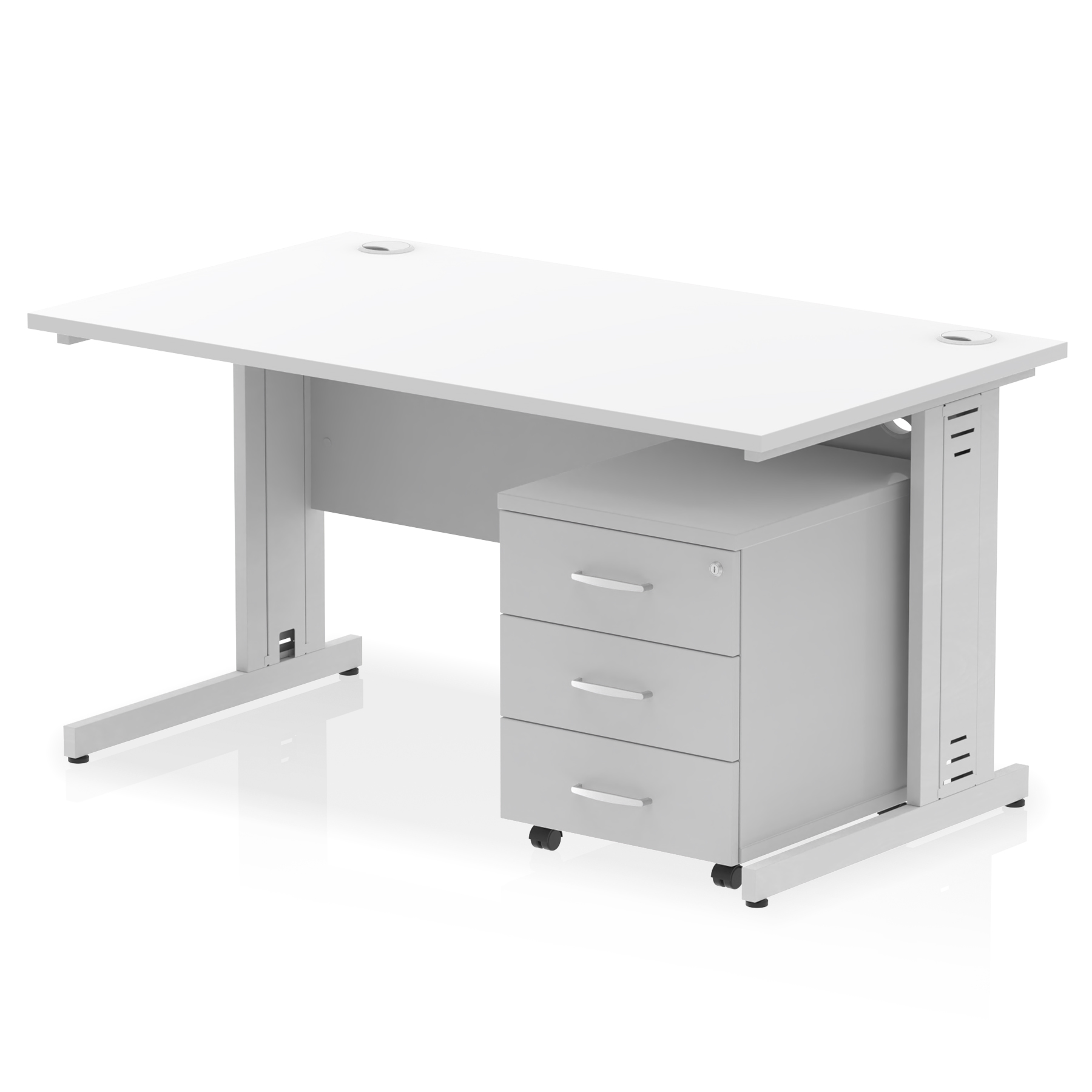 White / Silver Frame