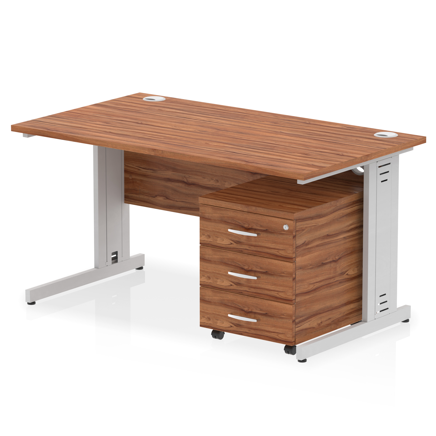 Walnut / Silver Frame