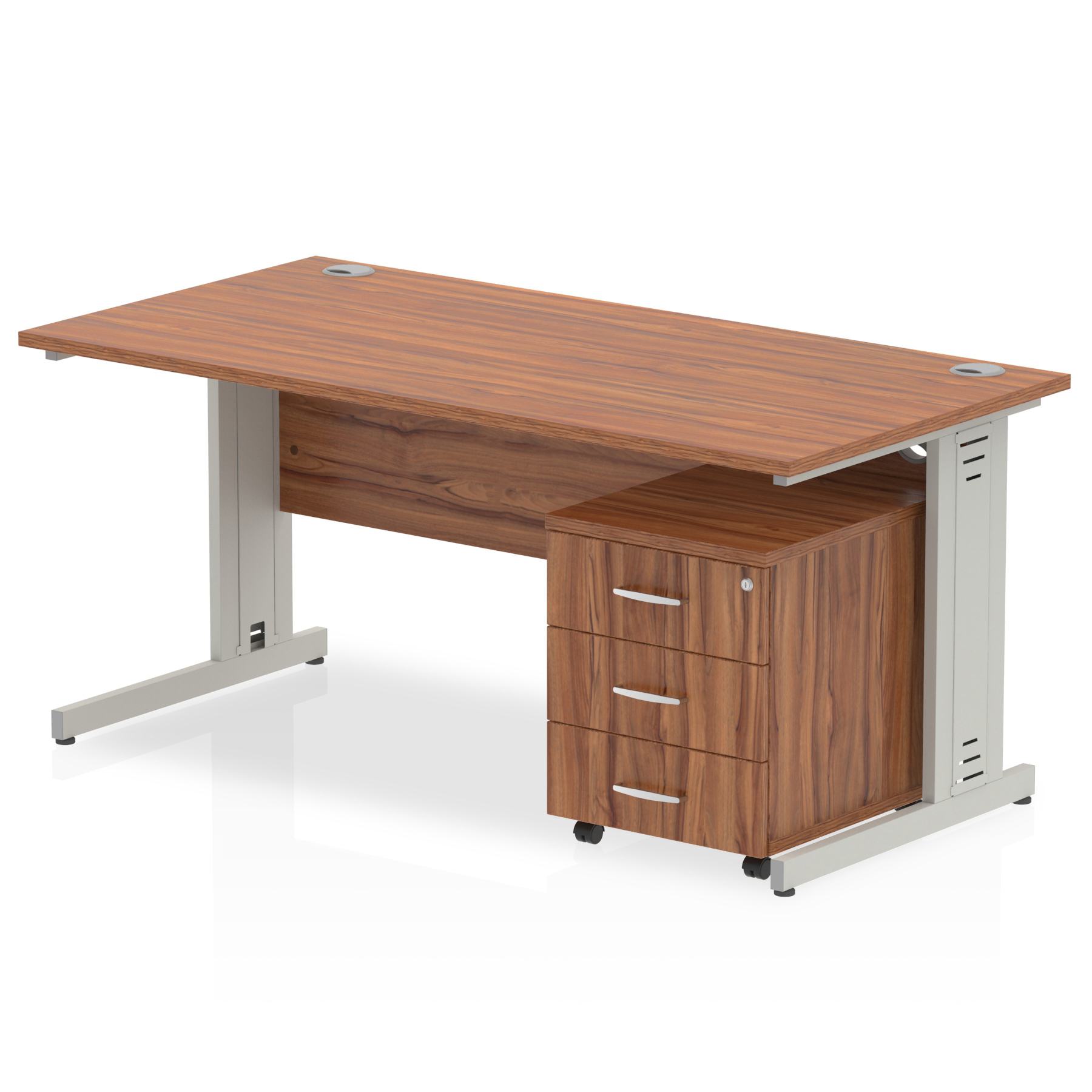 Walnut / Silver Frame
